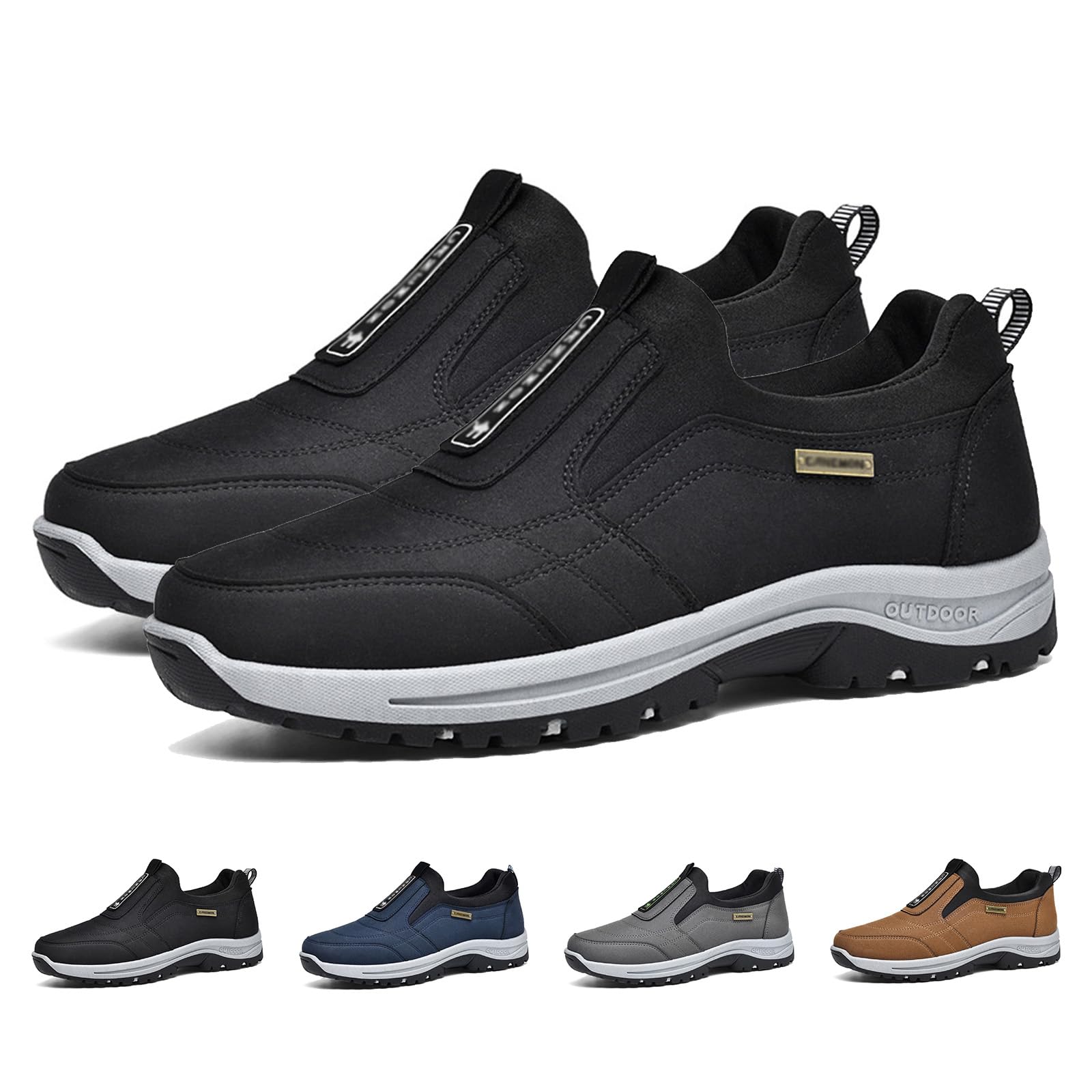 Zapatillas Deportivas Hombre Impermeables Trekking Antideslizantes Ortopédicos Negro 42EU