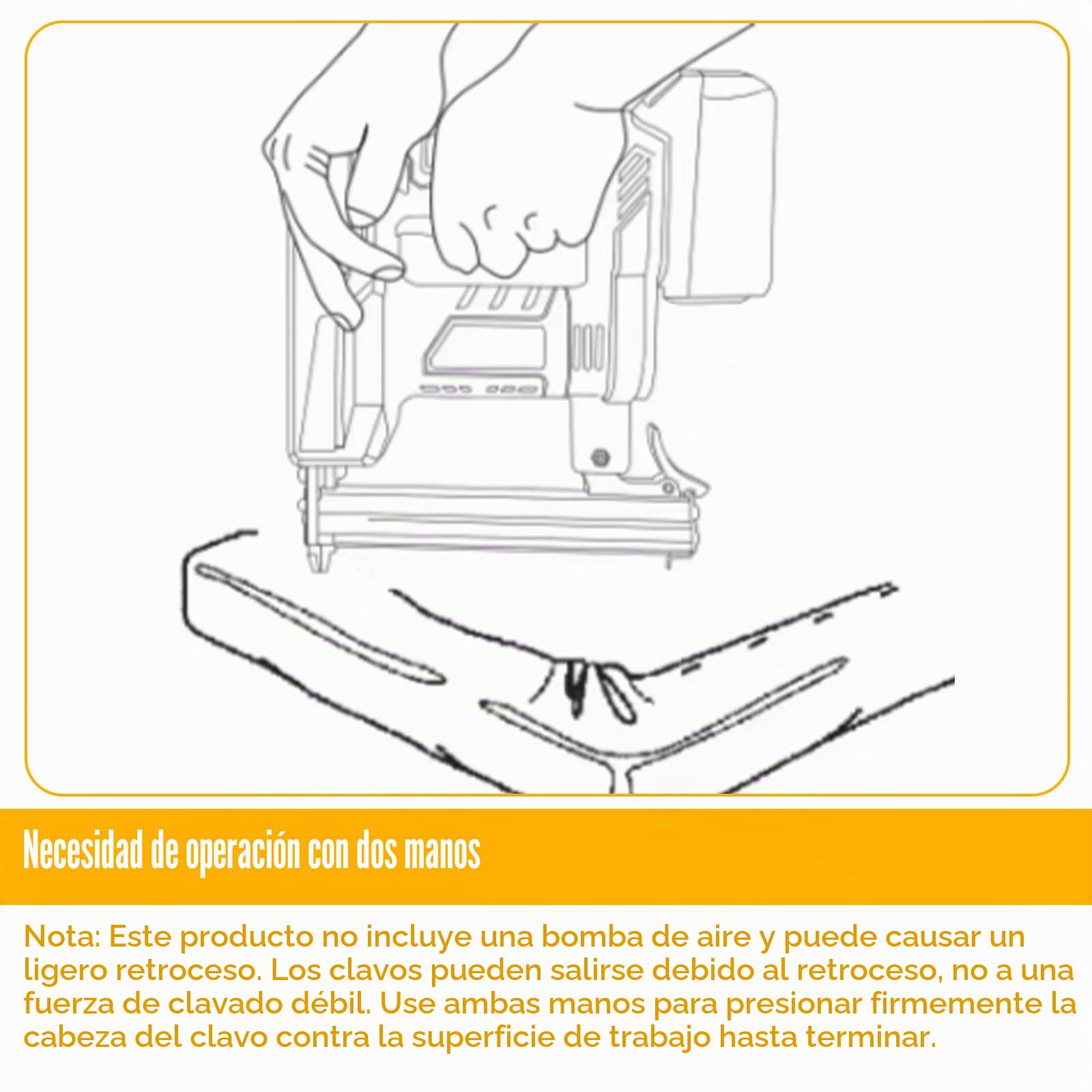 Pistola de clavos con batería para Dewalt 18 V 20 V Max baterías (sin batería), grapadora eléctrica 2 en 1, con 500 clavos rectos y 500 clavos en forma de U, para madera/tela/alfombra