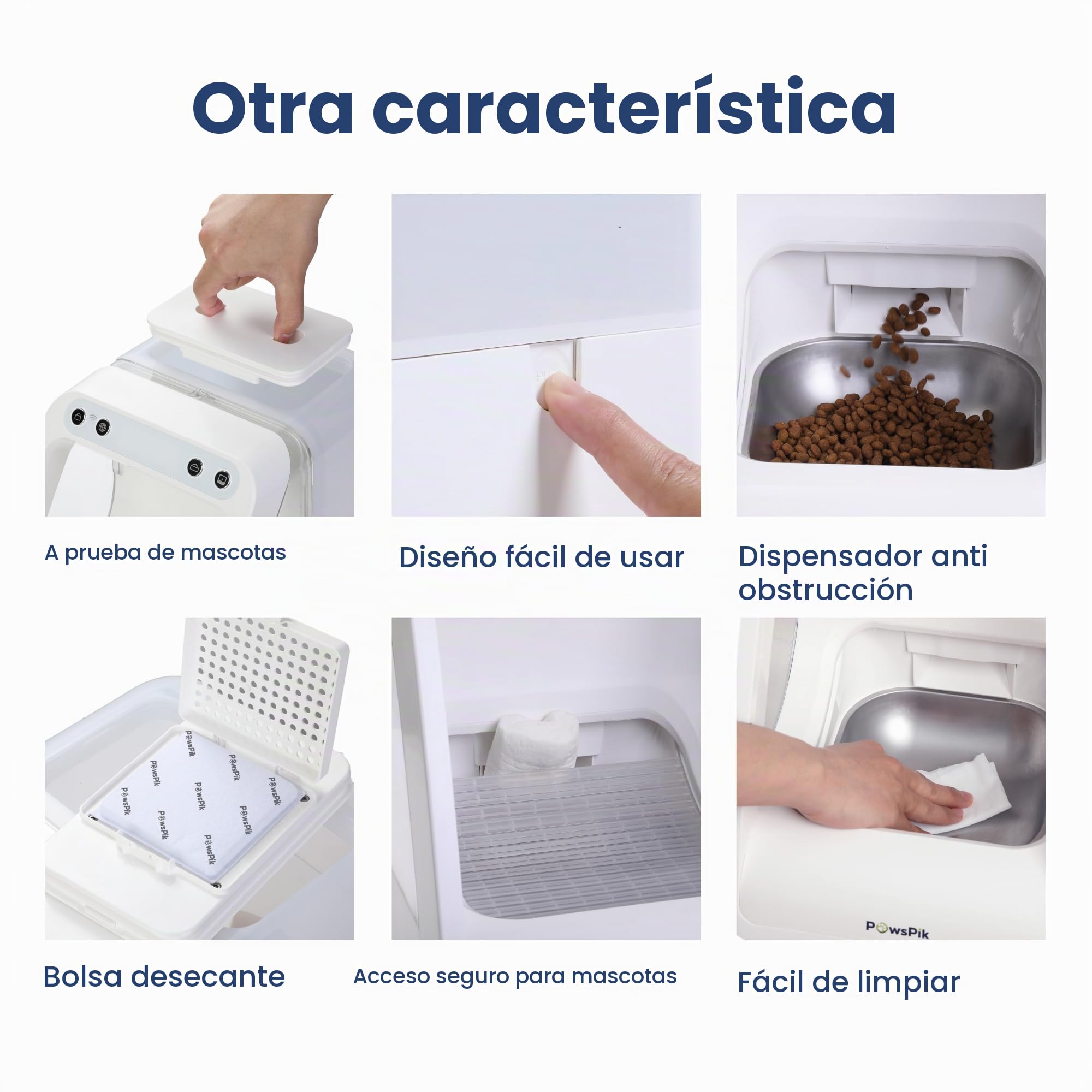 PawsPik - Alimentador automático de Microchip RFID para Mascotas, para Gatos y Perros pequeños, 16 Tazas, Compatible con Microchip ISO, Control de aplicación, Control de porciones, Adecuado para
