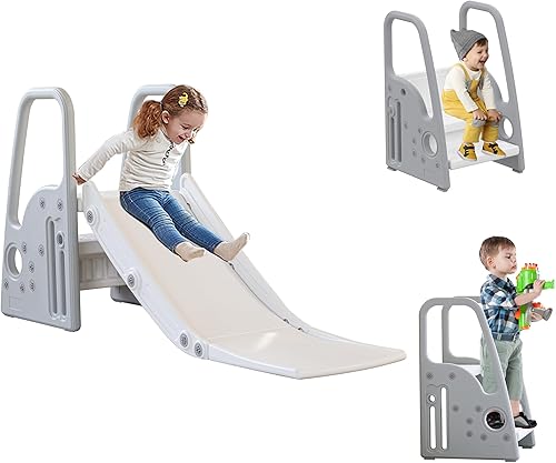 Juego de tobogán grande 3 en 1 para niños pequeños con pendiente de deslizamiento extra larga, tobogán interior para niños, parque infantil, tobogán