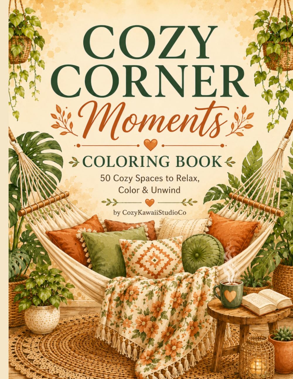 Cozy Corner Moments Coloring Book: 50 Cozy Spaces to Relax, Color and Unwind