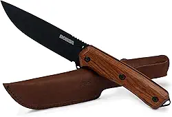 Faca Cimo Ax Borba Carbono 5" Cabo Madeira com Bainha - Preta