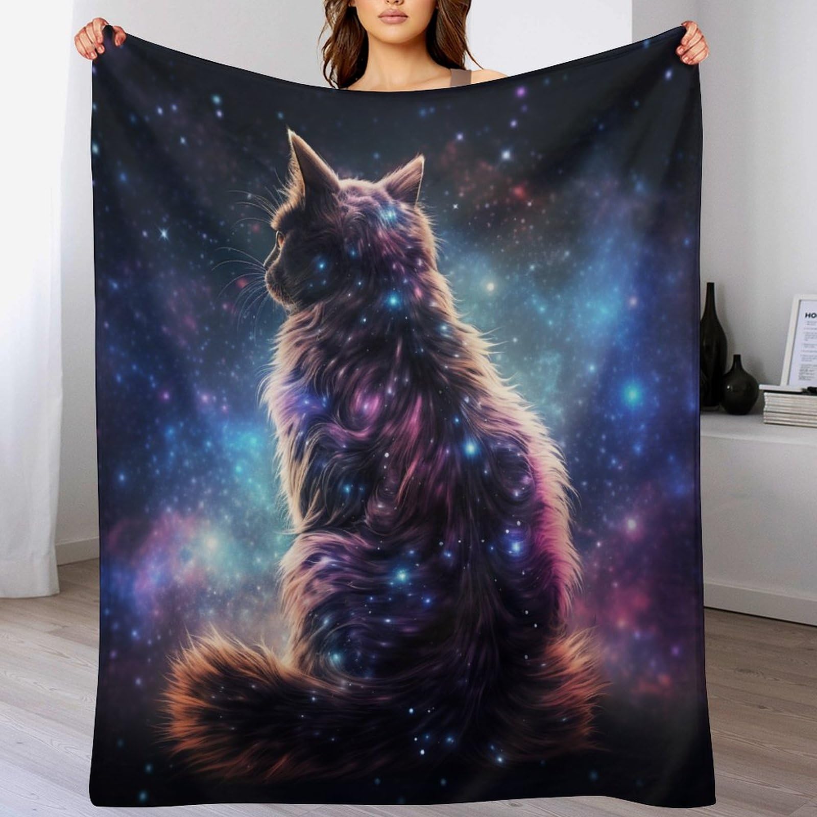 Couvertures polaire cute chat grand plaid flannel super doux non rejet lit canapé 180x200