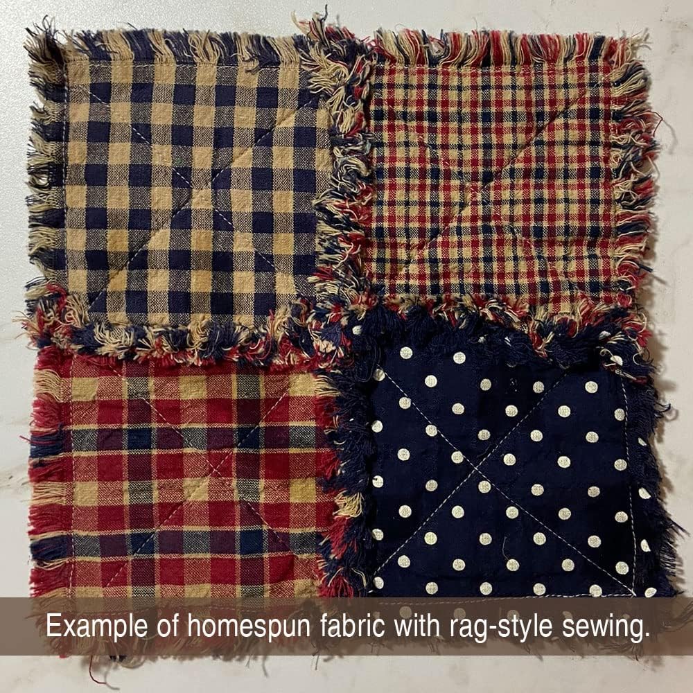 Americana Navy Blue Polka Dot Homespun Cotton Fabric by JCS - Sold by The Yard