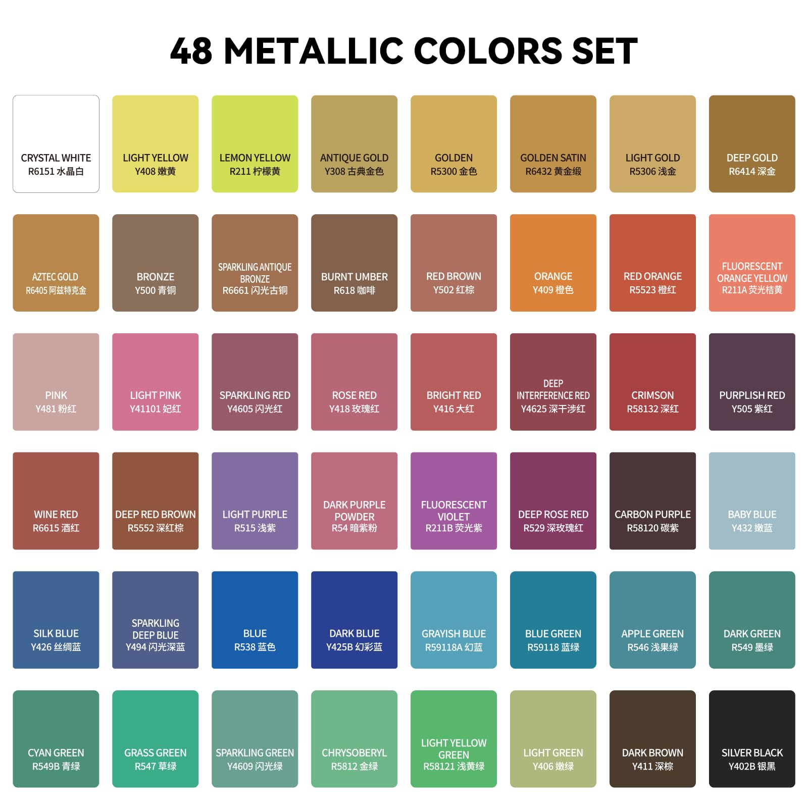 48 Farben Metallic Aquarellfarben-Set – Vollnäpfchen mit Perlmutt- & Glitzereffekt, hochpigmentiert, herausnehmbare Näpfchen. Ideal für Anfänger, Künstler und Aquarellmalerei