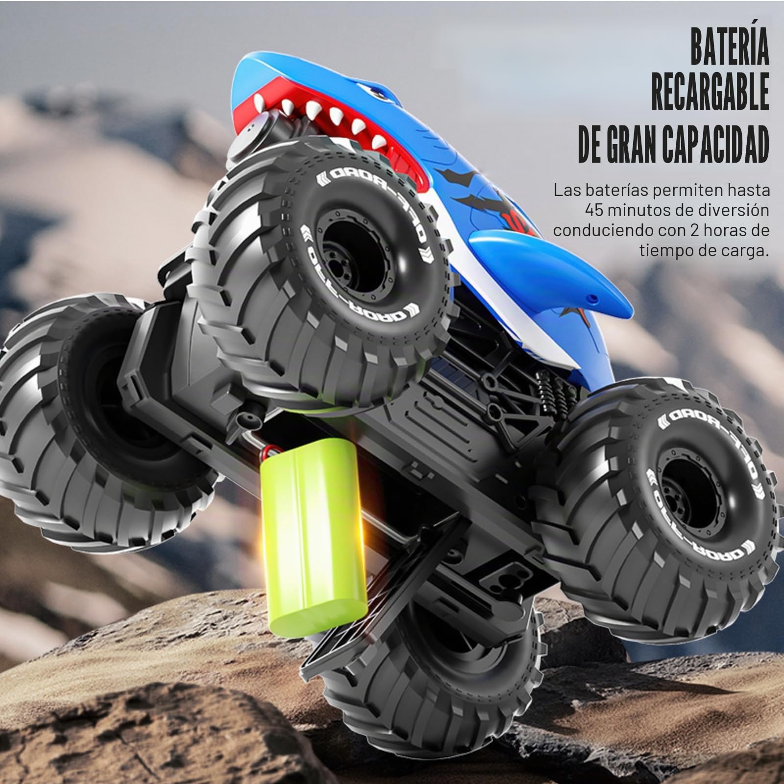 Coche Teledirigido Anfibio, 4WD 360 ° Rotación 2.4GHz RC Coche Radiocontrol con Agua Aerosol, Coche Teledirigido de Control Remoto Recargable Juguete Niños de Niños 6-12 Años