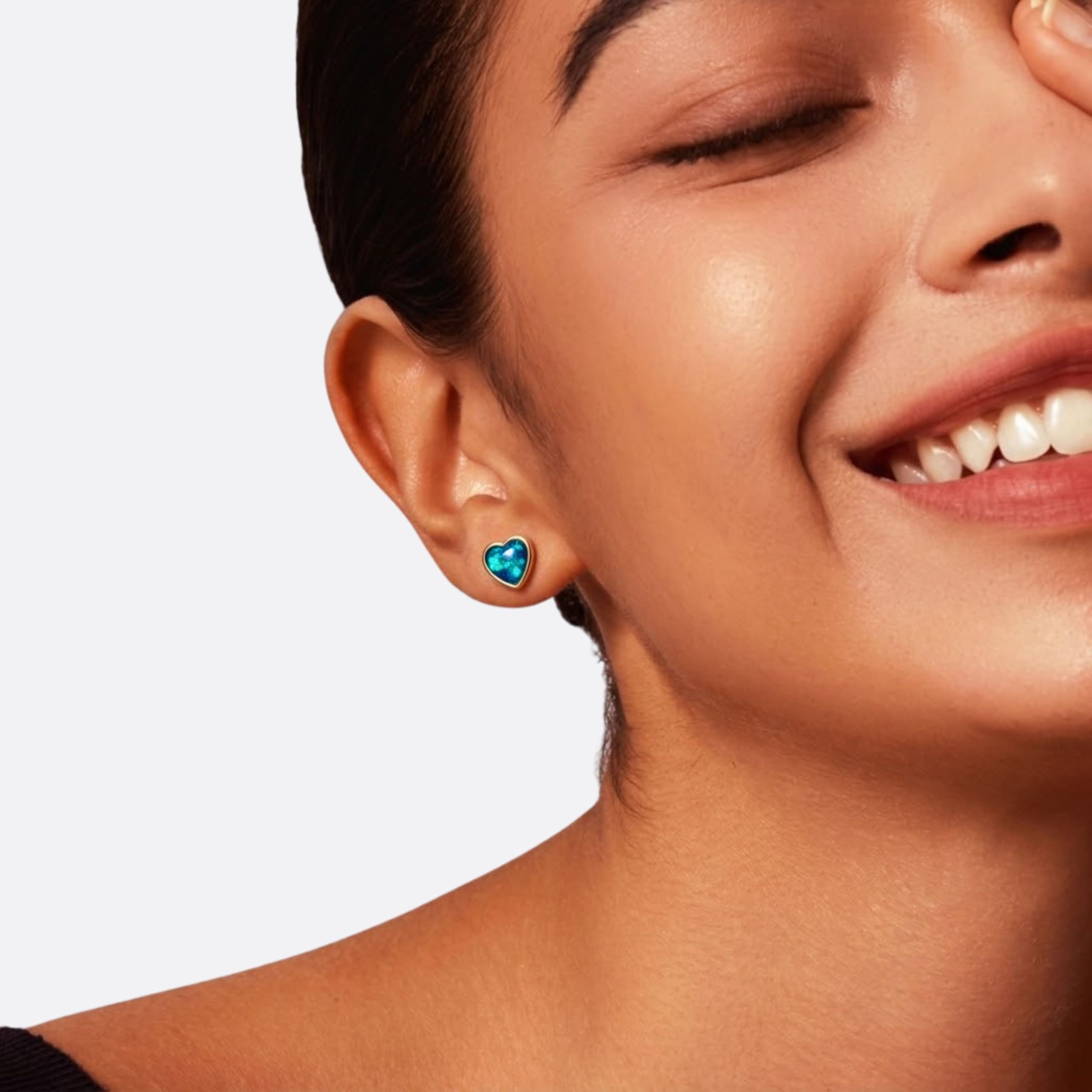 1 Paar Australische Opal-Ohrringe für Damen & Mädchen - Handgefertigt 925 Sterling Silber mit 18K Weißgold-Beschichtung - Echtes Edelstein-Schmuckgeschenk für täglichen Gebrauch