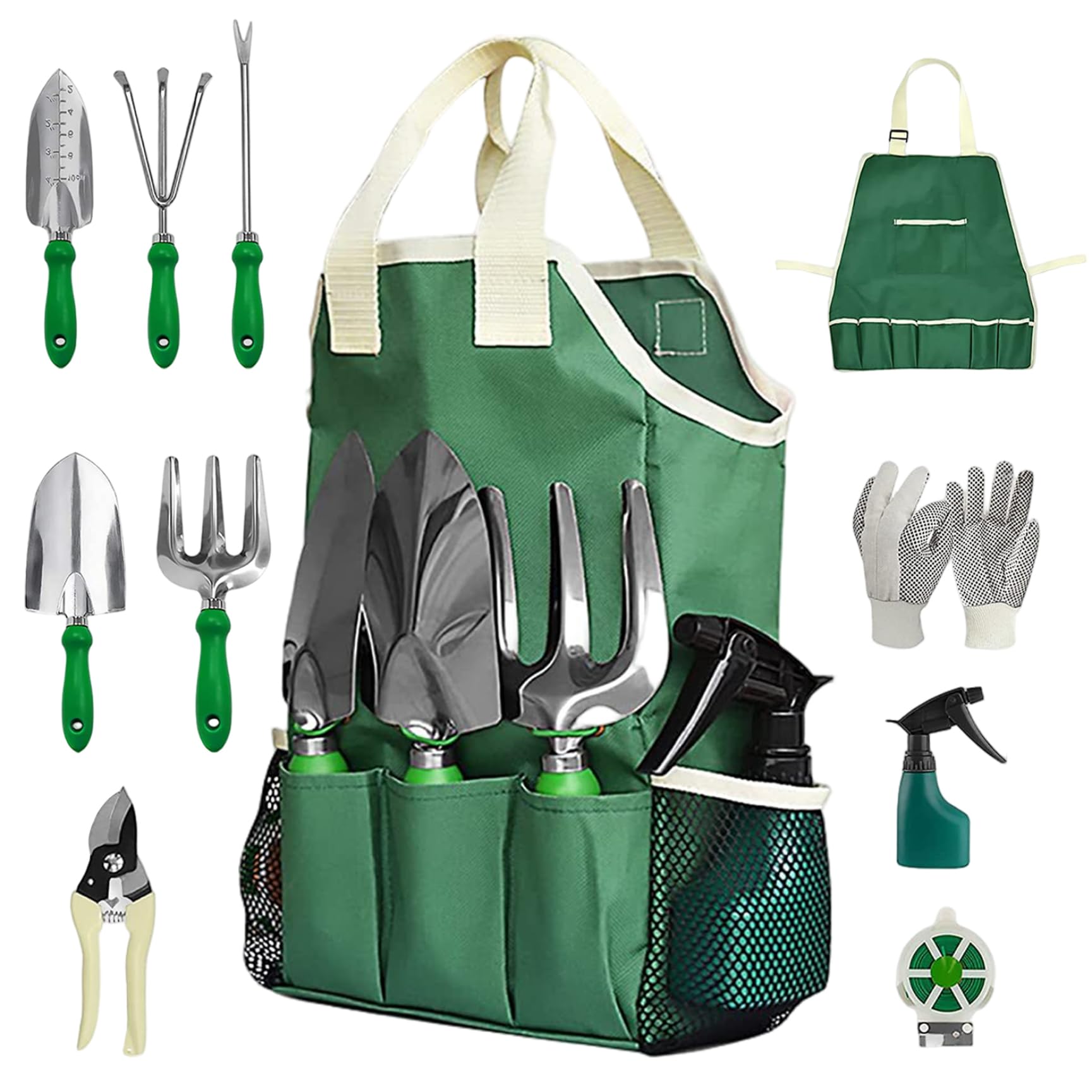 Kit outils de jardin en acier inoxydable robuste 11 pcs