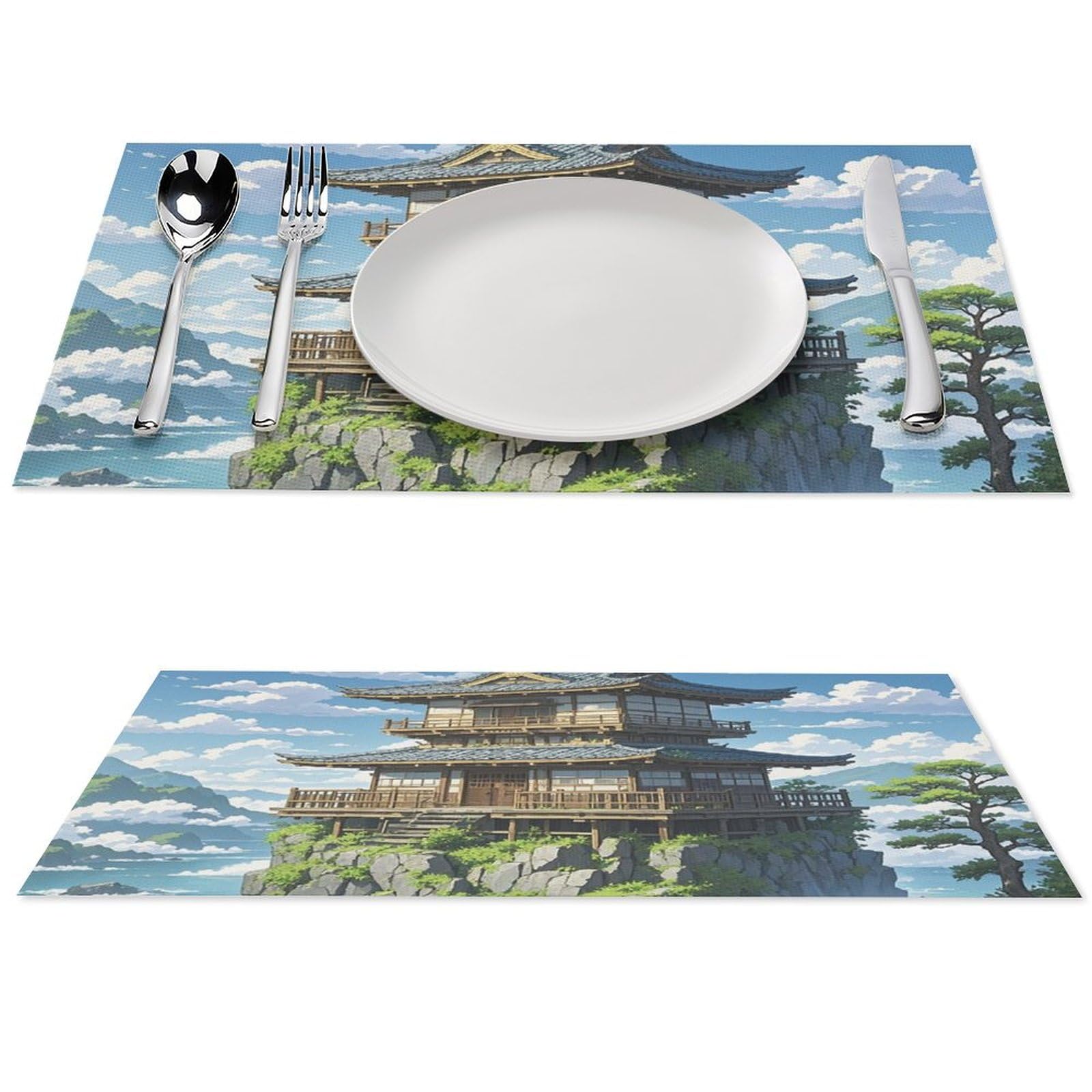 Sets de table imprimés lavables antidérapants et résistants à la chaleur pour terrasse