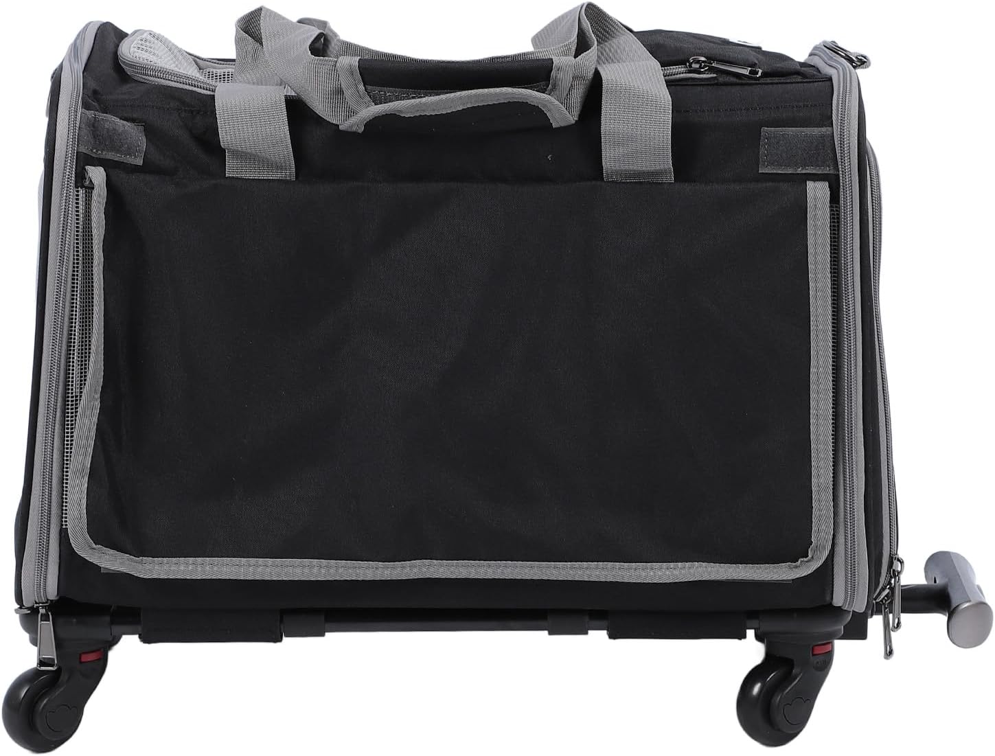 Pet Carrier, Foldable with Wheels for Small Dogs and Medium Cats, 4 Mesh Windows, Telescopic Handle, Shoulder Strap, Easy Travel