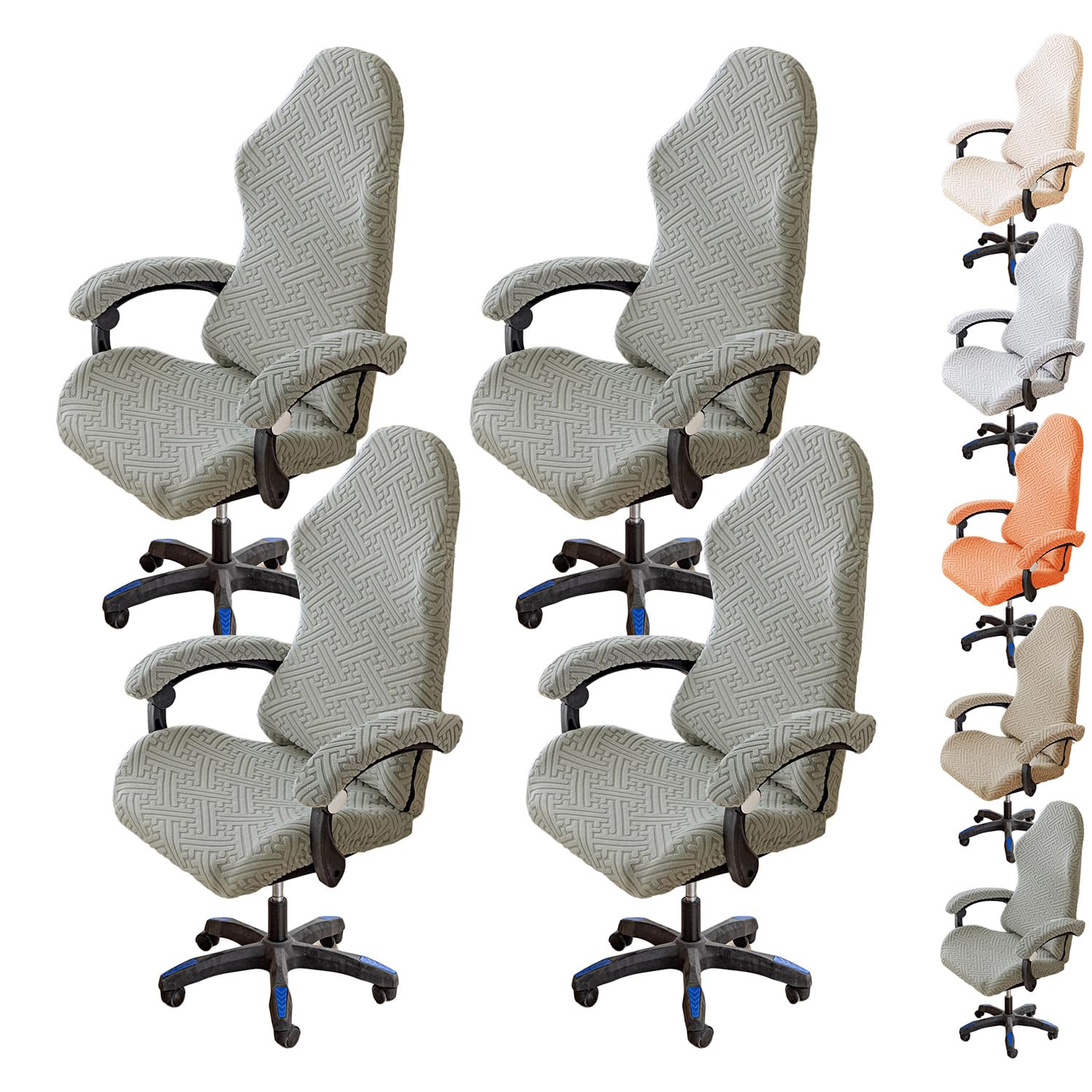 Funda for silla de oficina gris juego de 4 piezas elasticas protectoras