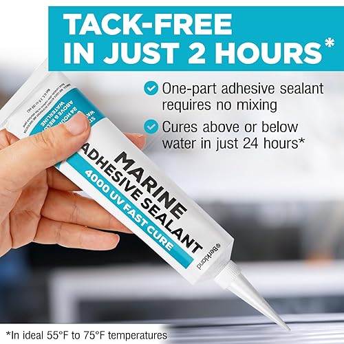 Miniatura 4 de Sellador Adhesivo Marino de 3 oz 40004200 Curado Rápido UV (Blanco) - Semi-Permanente, Unión y Sellado Flexible - Resistente a UV, Arriba y Abajo de