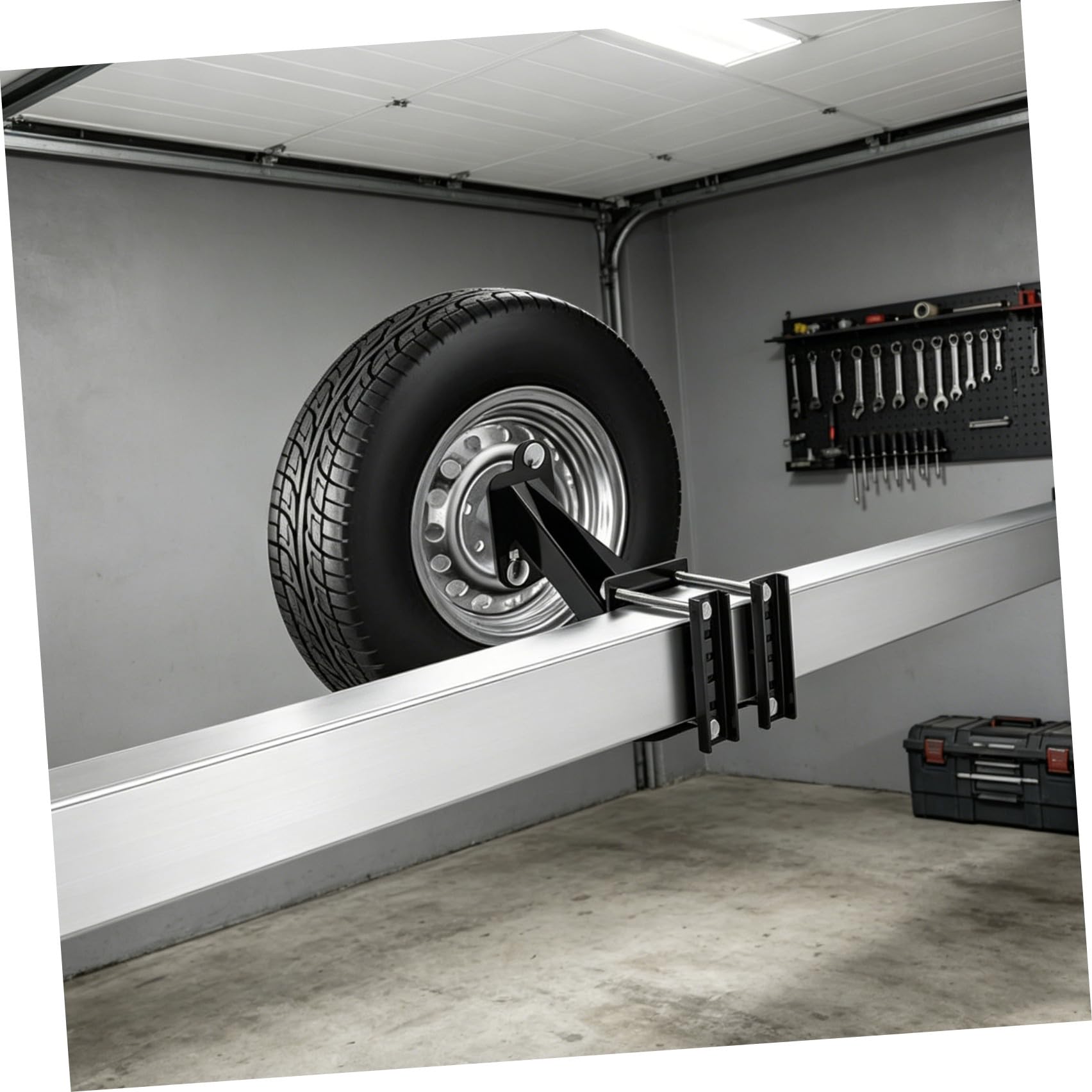 Spare Tire Carrier Mount Wytrzymały Metalowy Uchwyt Do Koła Zapasowego Do Przyczepy z Uchwytami