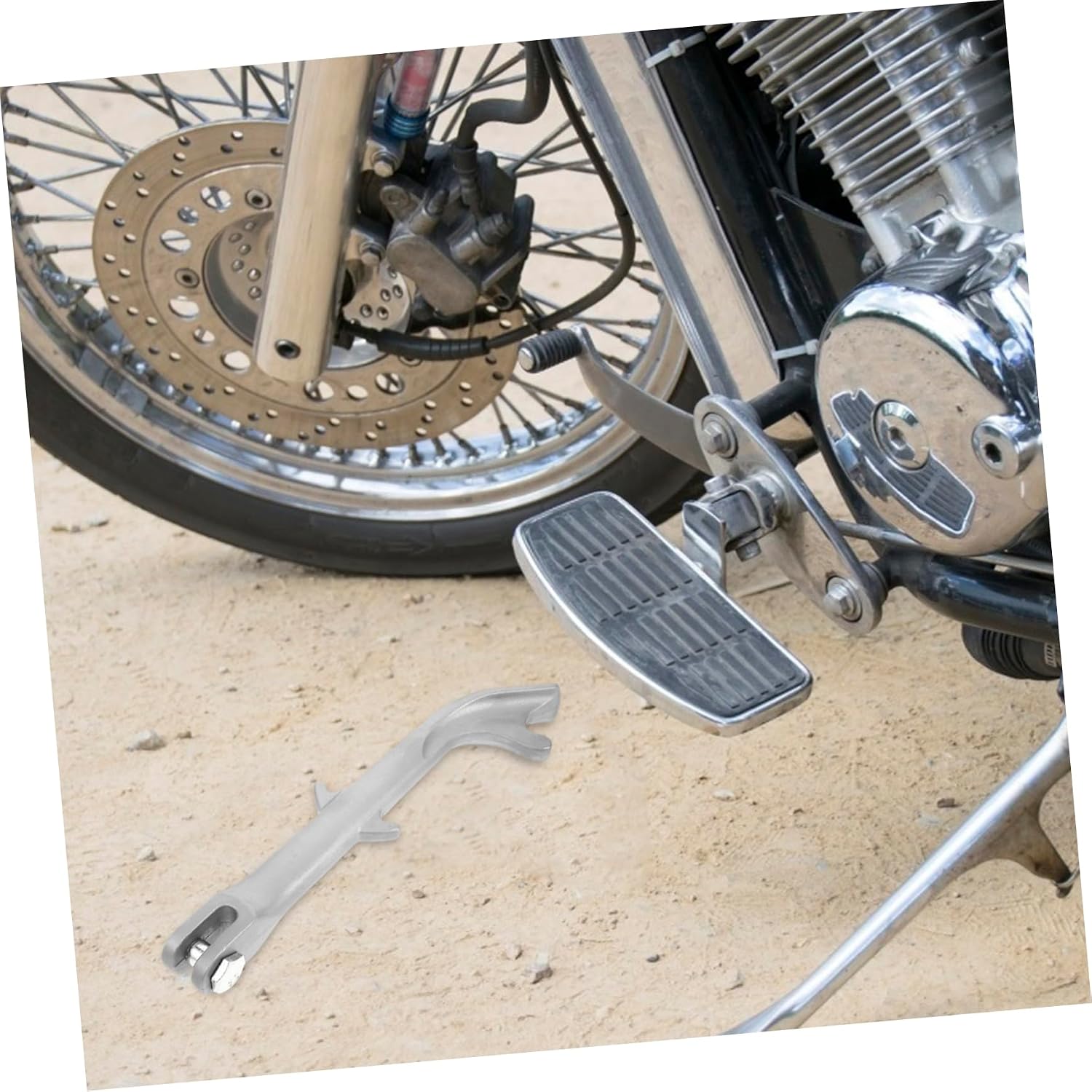 Motorcycle Side Stand Kickstand Pad Bulk Scooter Motorcycle Accessory Silver
