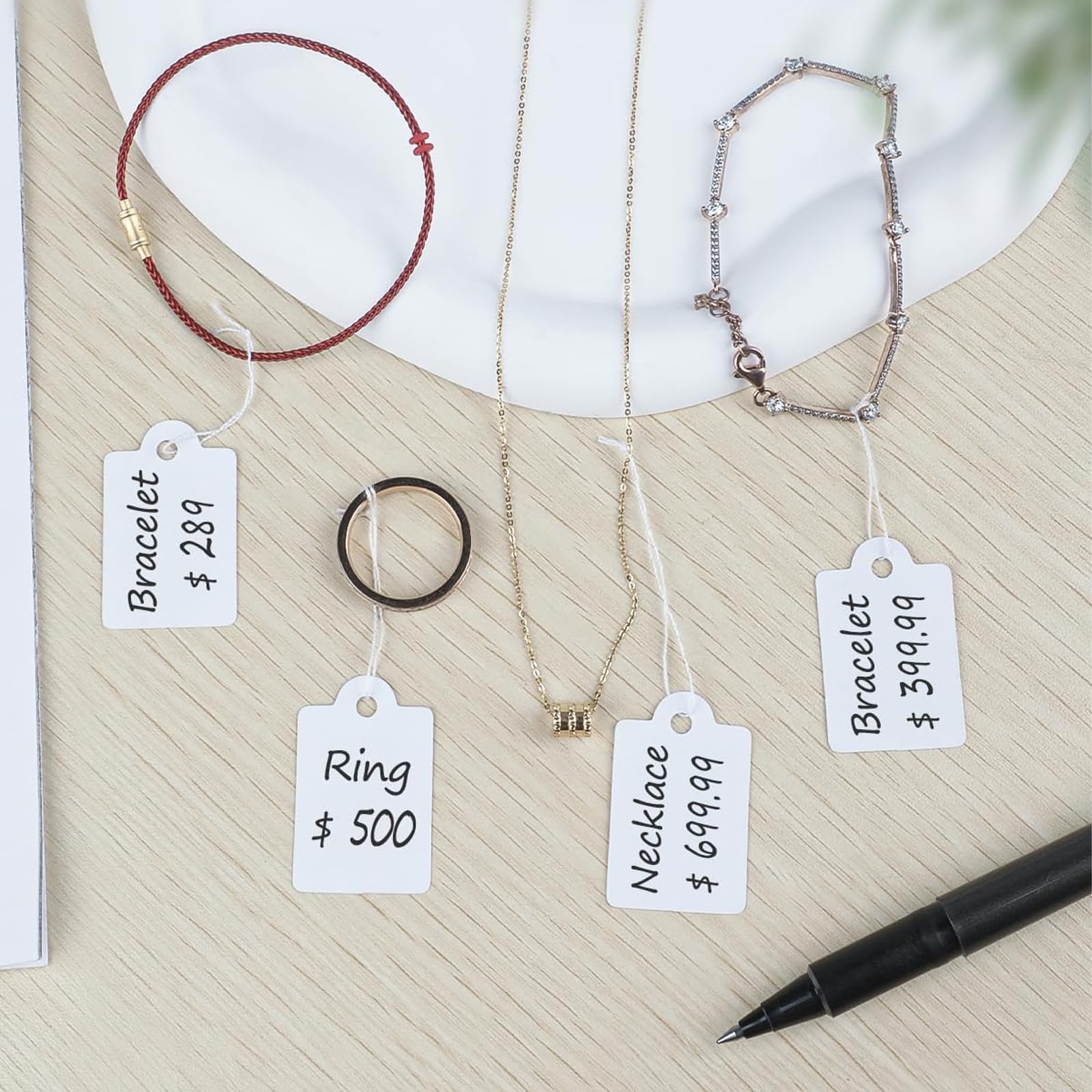 500 Pcs White Price Tags with String, Luggage Tags - Image 4
