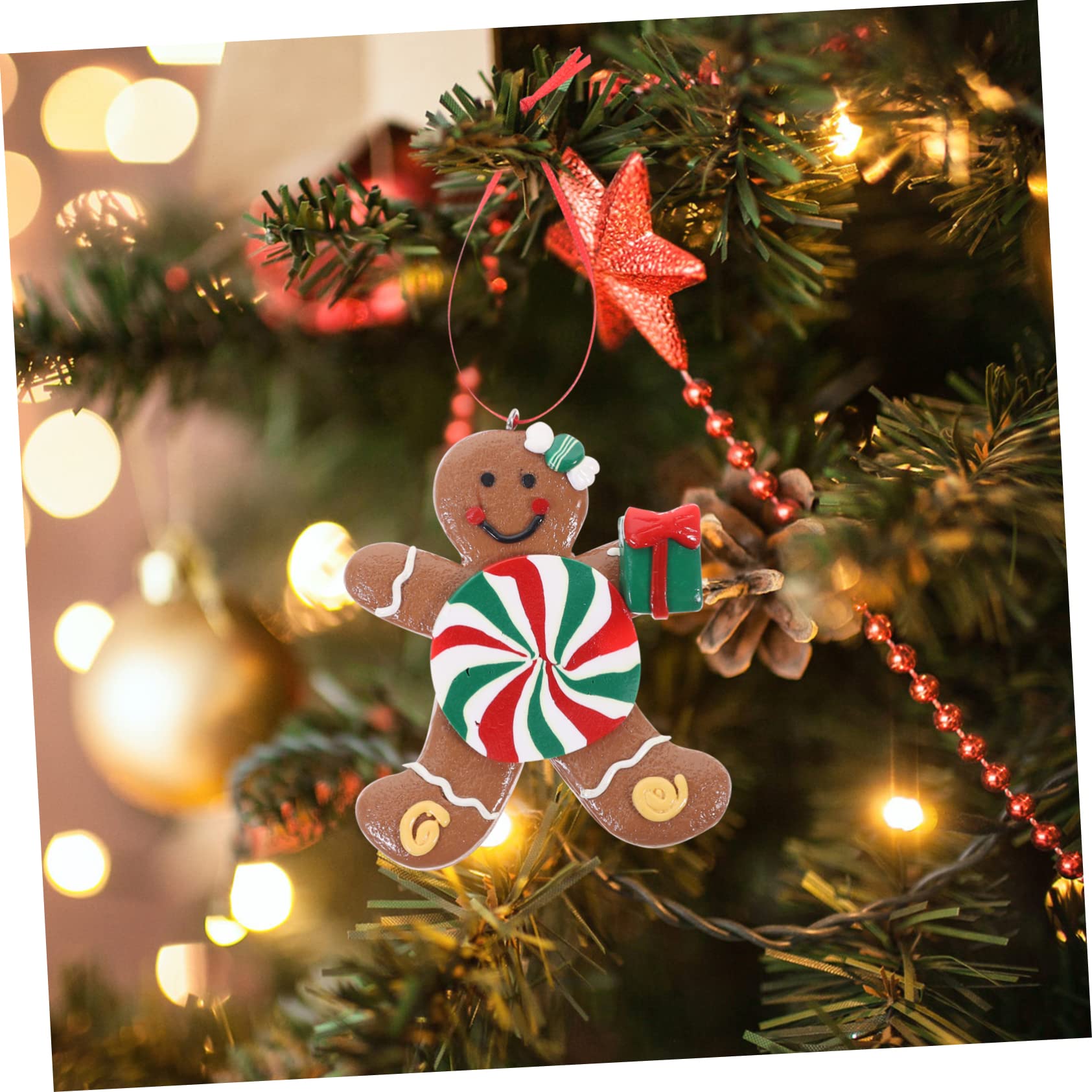 PRETYZOOM 16 Piezas Colgante de árbol de Navidad Decoración hogareña Dulces de Navidad Colgantes navideños Manualidades navideñas Suministros de Navidad Colgantes Decorativos de Navidad