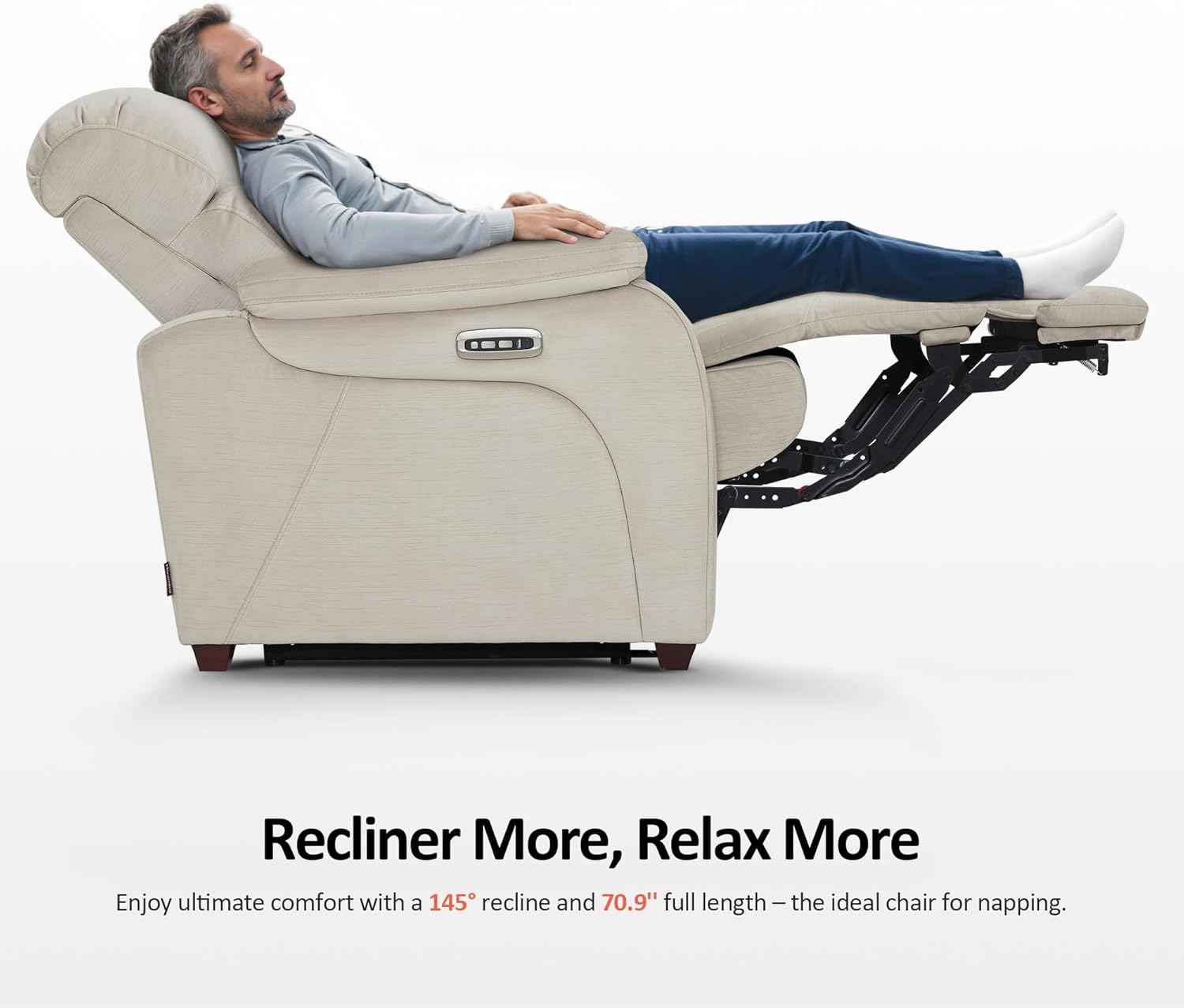 Man fully reclined in the MCombo chair