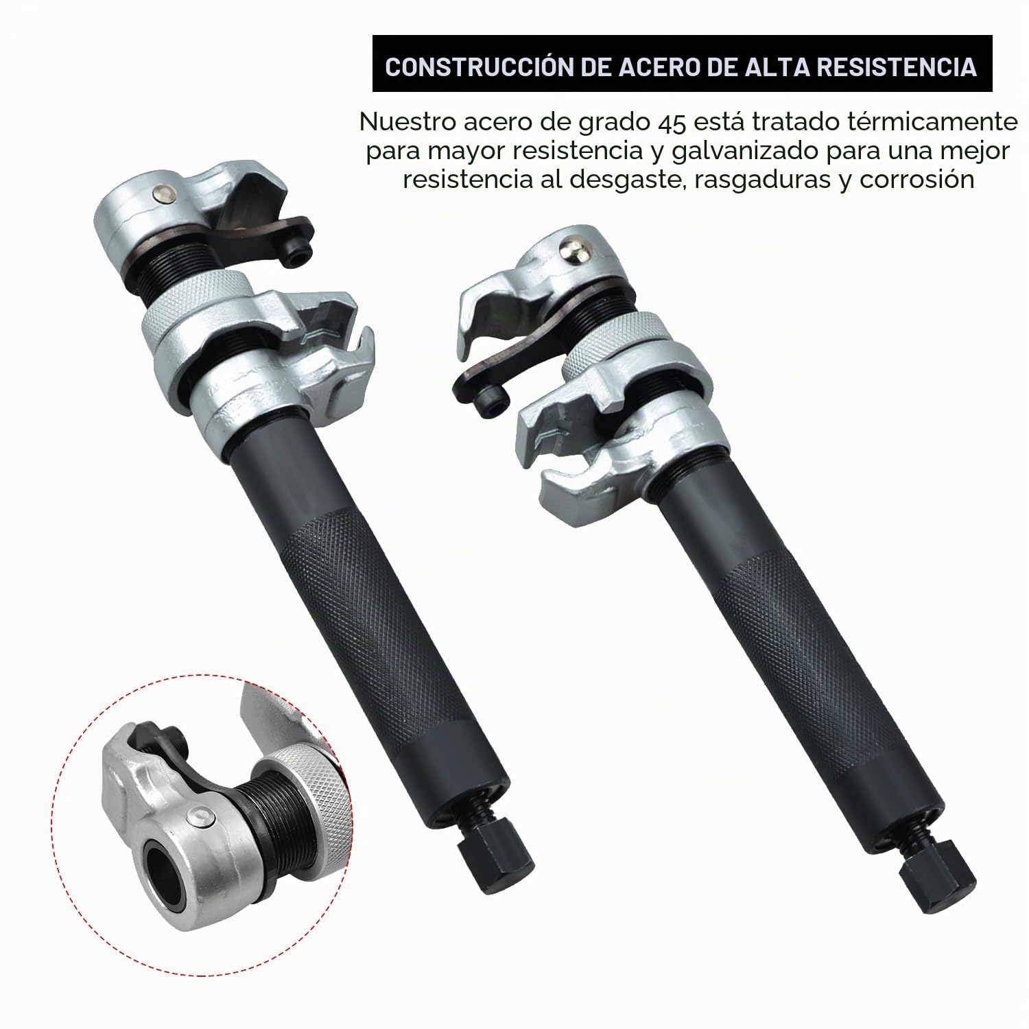 Compresor de Muelles de Amortiguador de Servicio Pesado, Extractor de Resortes con Barra de Seguridad Ajustable, Capacidad 1.2 T, para Coche y SUV