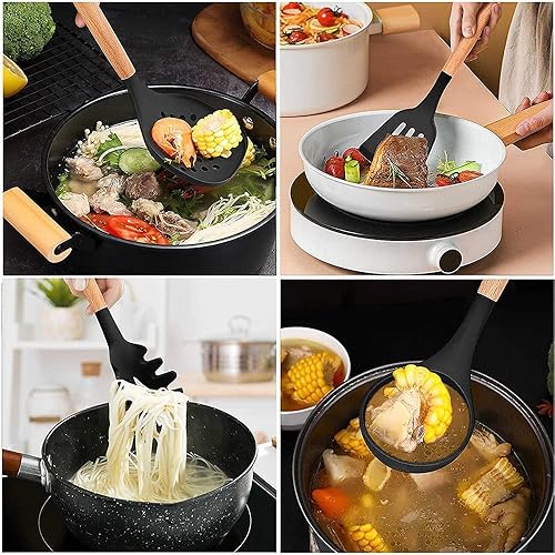 Miniatura 6 de Utoolmart Juego de utensilios de cocina, utensilios de cocina de silicona 9 en 1, utensilios de cocina antiadherentes, accesorios de cocina,