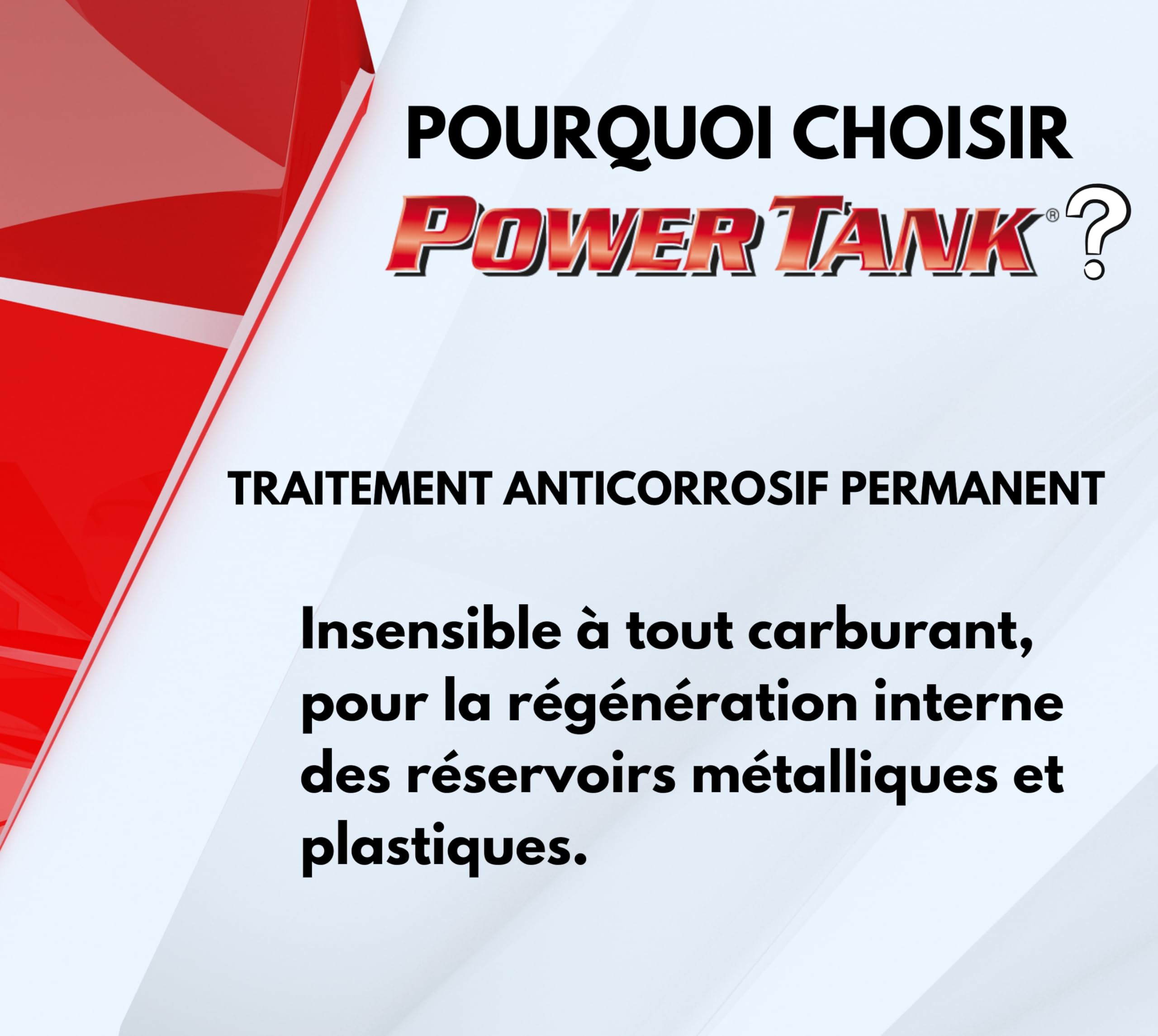 POWER TANK - Traitement de Réservoir pour Voiture 50/55 Litres Kit Grand 1,3 kg Protège et Répare le Réservoir de Gasoil et d’Essence Élimine la Rouille et Protège Contre la Corrosion pour Voitures