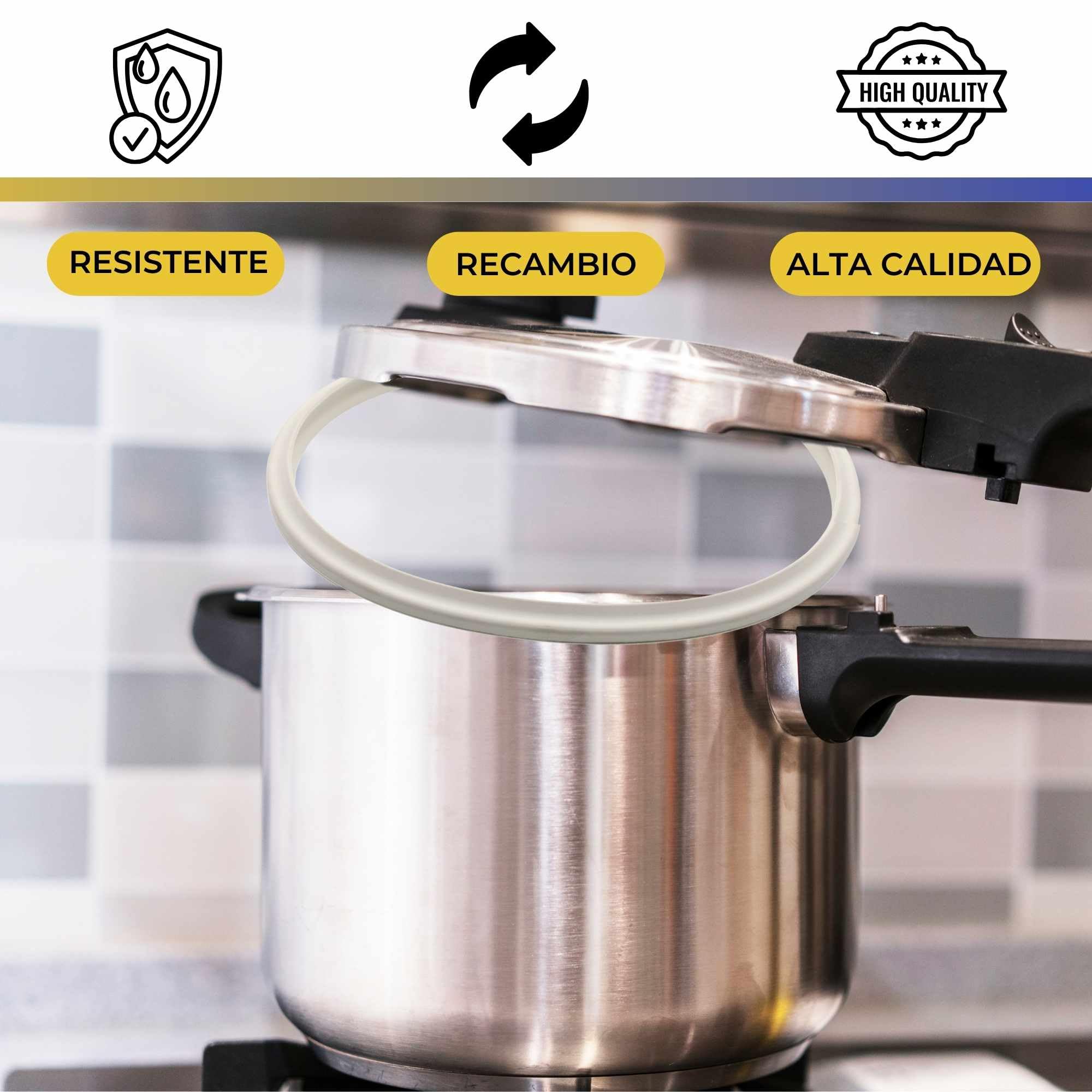 Junta de Silicona para Olla a Presión CHEFZOCO 22 cm Interno 24.5 cm Externo