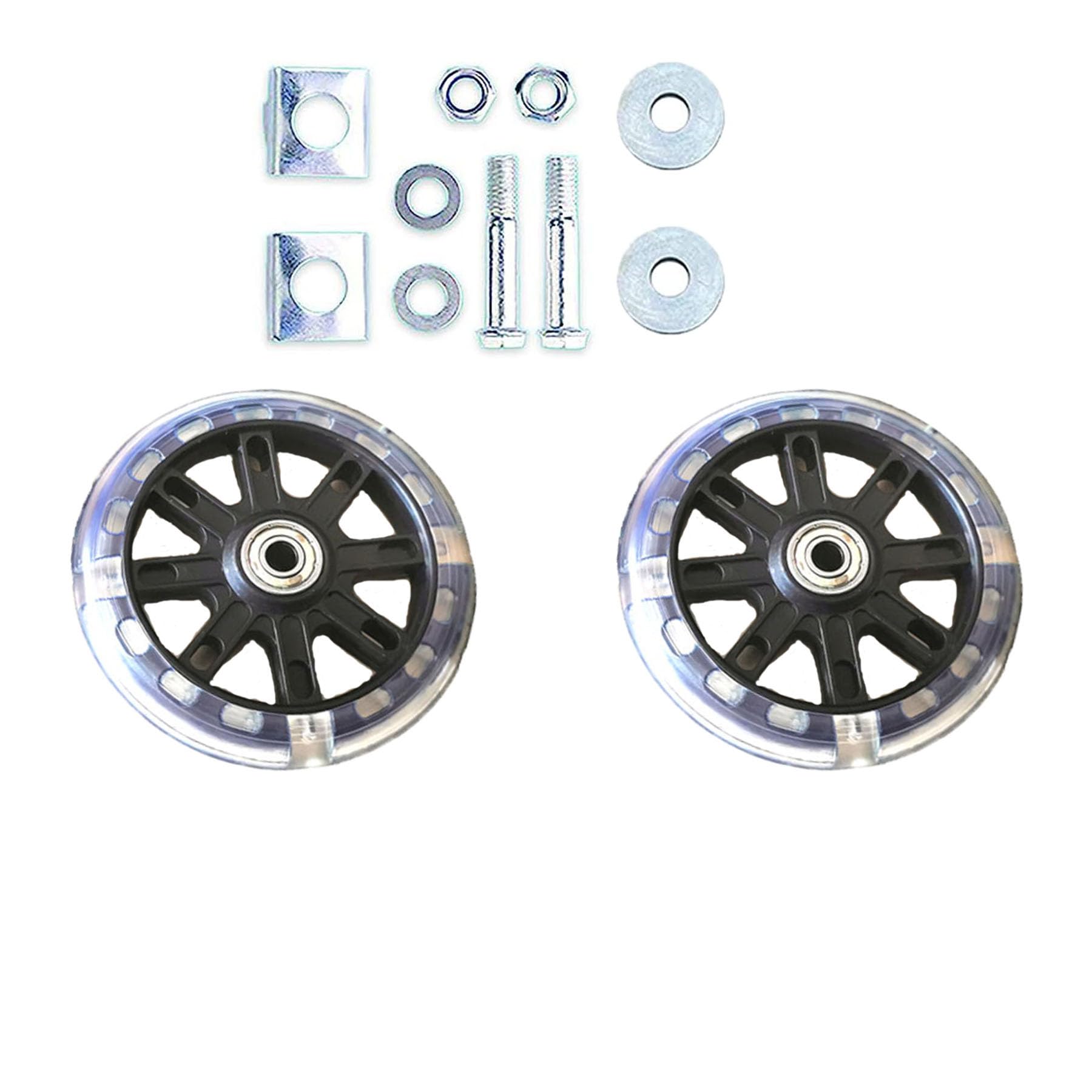 Mehome Kids Bicycle Training Wheels, 1 Pair Bike Flash Balance Stabilisers Training Replacement scooter Wheels