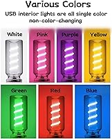 Vista 3 de 2 luces USB para el interior del automóvil, regulables al tacto, diseño de botella de vidrio retro mini adecuado para automóviles, dormitorios, Azul