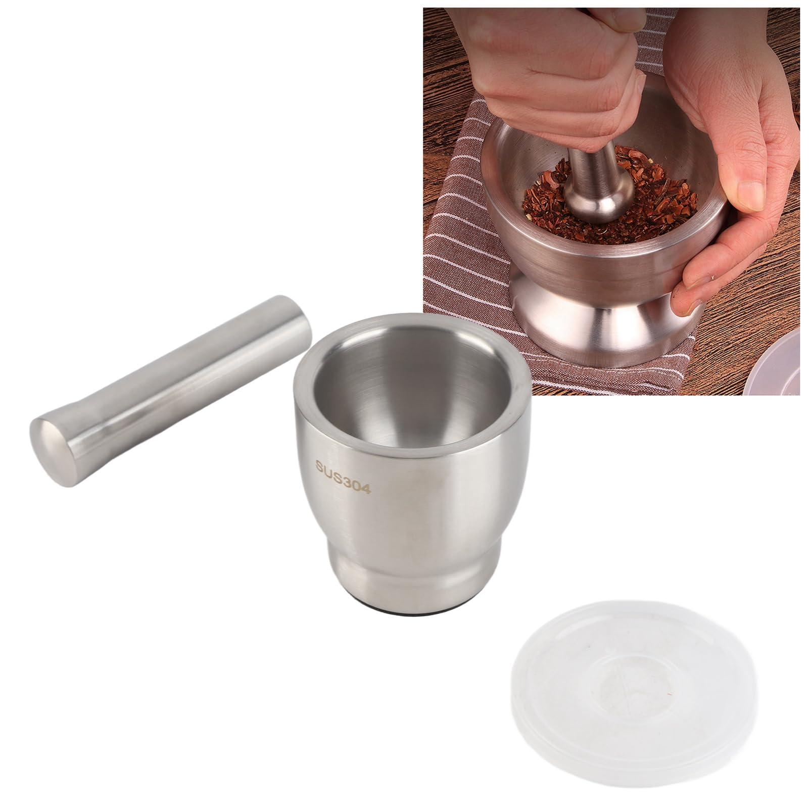Wyciskarka do czosnku Rozdrabniacz do czosnku Ręczny młynek do przypraw ze stali nierdzewnej 304 Akcesoria kuchenne Trwała, ergonomiczna konstrukcja do mielenia orzechów czosnku