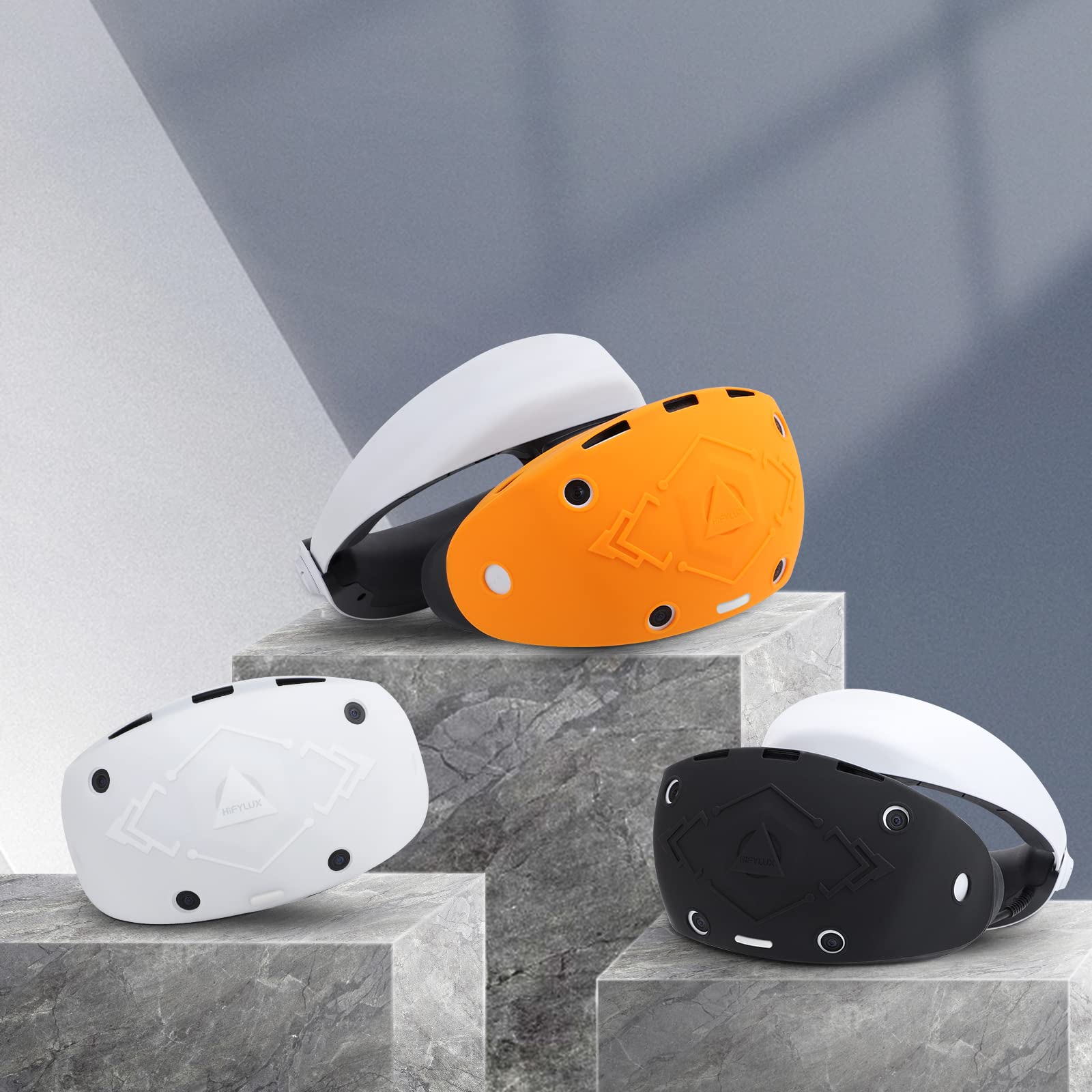 Étui de Protection en Silicone pour PlayStation VR2 Protecteur Couvercle Housse pour Appareils VR Anti-poussière Anti-Rayures Accessoires (Blanc)