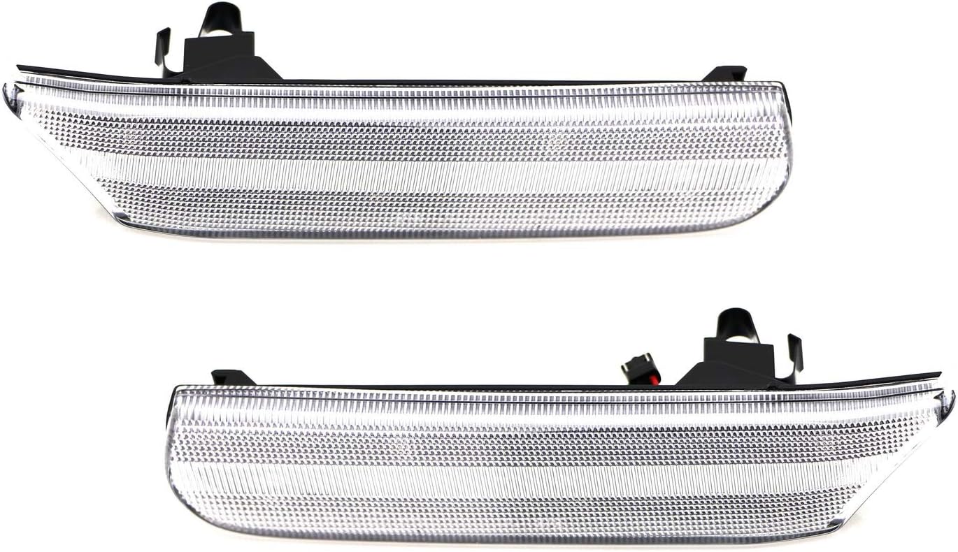 iJDMTOY Euro Semi-Clear Lens Amber Full LED Sequential Blink Front Side Marker Light Kit Compatible With Porsche 911 Carrera 996 986, Powered by 60-SMD LED, Replace OEM Amber or Clear Sidemarker