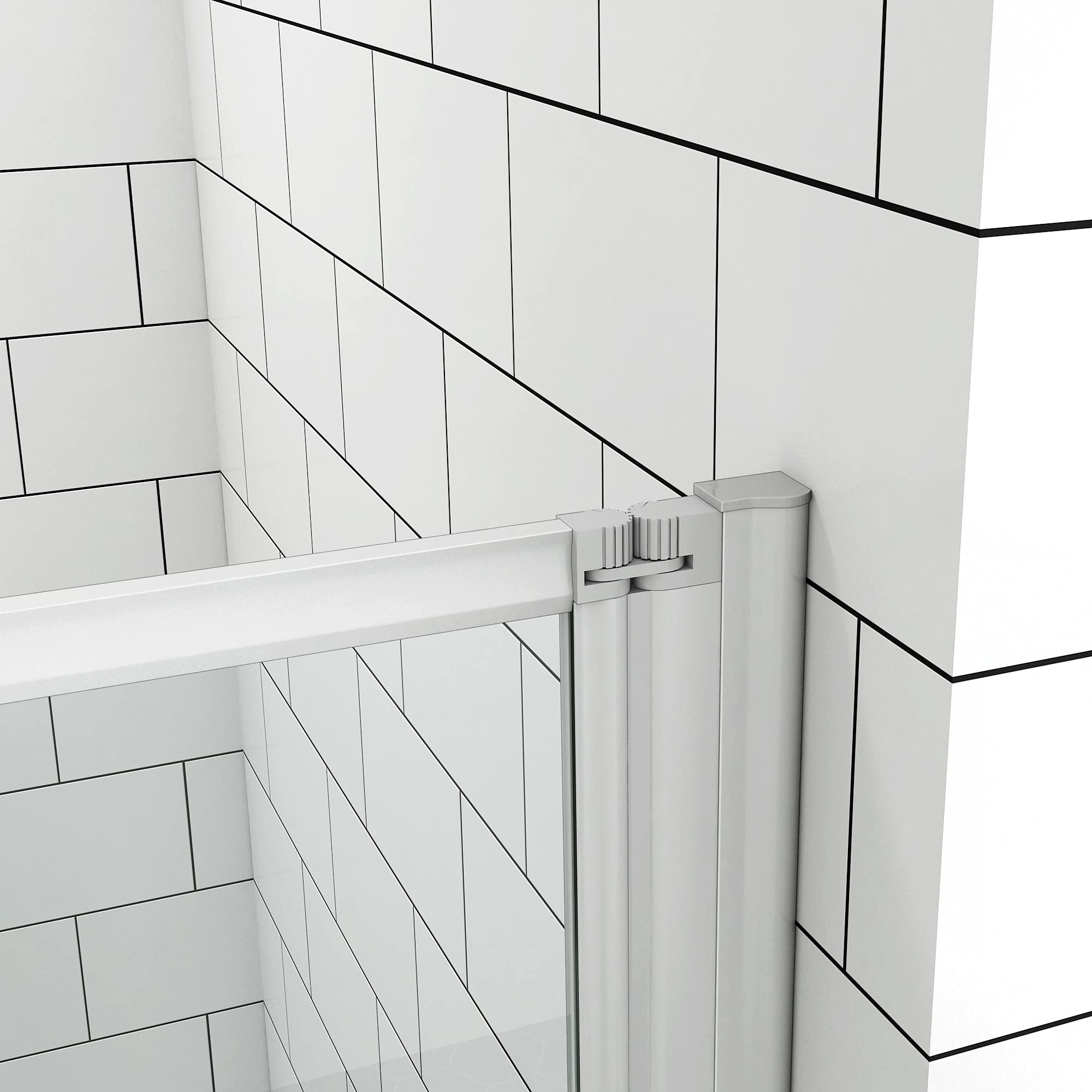 Ducha Casa 140x100cm Mampara de bañera plegable, Perfil de aluminio mate, Cristal 4mm templado