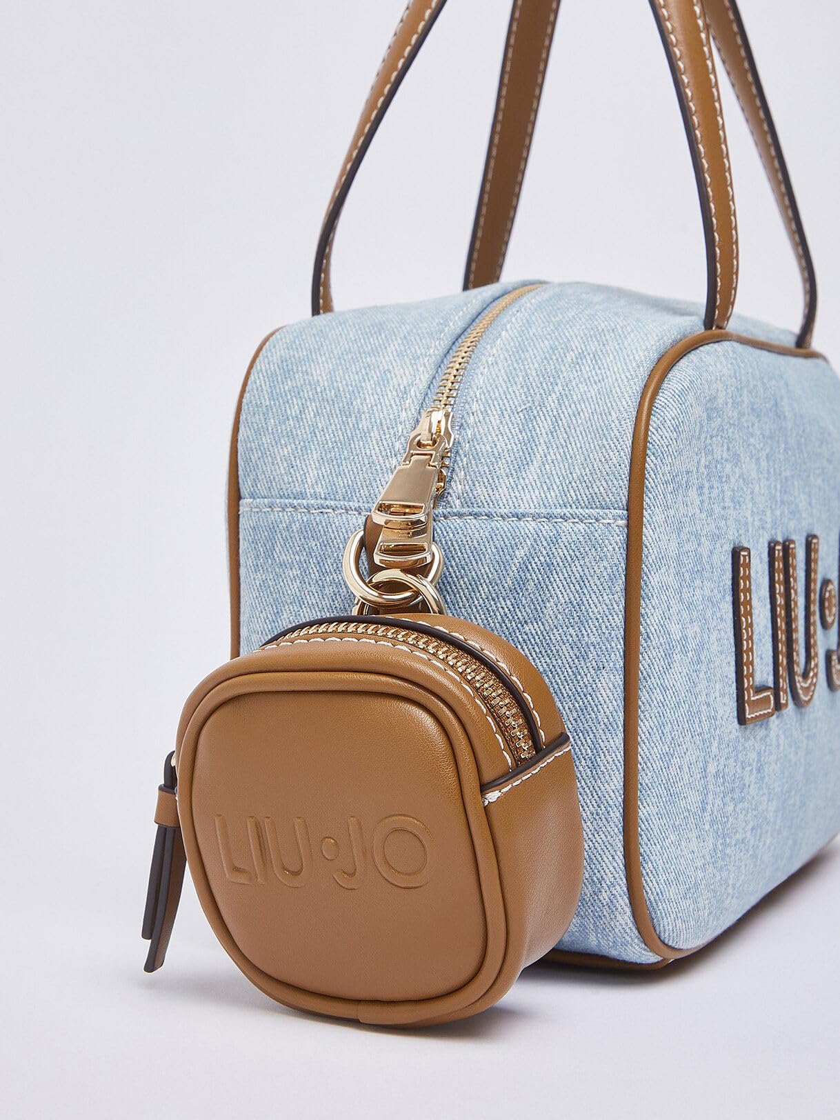 Liu Jo Bolso mujer baúl Ferielle M Bowling light denim BS26LJ52 AA6113 T377A Tamaño del bolso: Medio