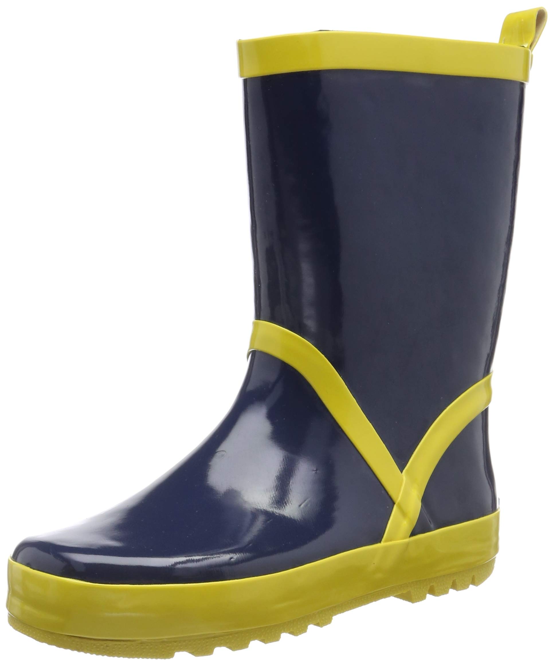 Playshoes Unisex Children's Crocodile Wellington Boots, Navy Yellow, 12.5 UK