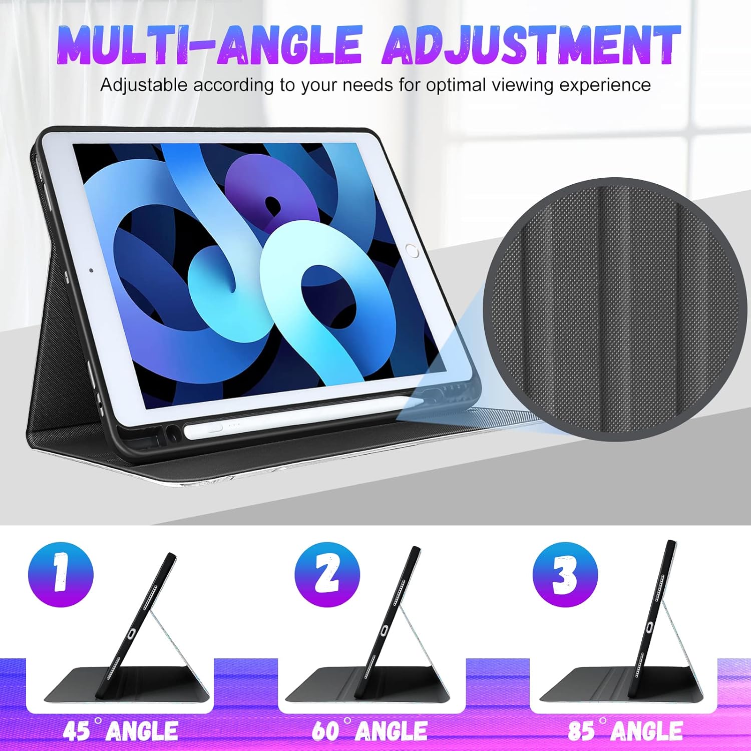 Uppuppy for iPad 9th/8th/7th Generation Case 10.2 Inch Girls Cute Women Folio Smart Cover Pencil Holder Blue Butterfly Aesthetic Design Girly Teens Unique Cases for iPad 7/8/9 Gen A2602 A2270 A2197