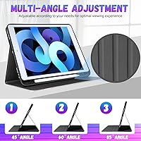 Vista 4 de Funda para iPad de 9ª/8ª/7ª generación de 10.2 pulgadas, funda inteligente con soporte para lápices, diseño de calavera de esqueleto, divertida