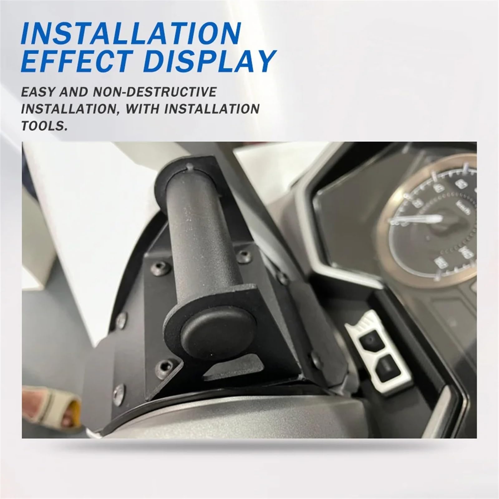 Staffa Navigatore Moto Per Forza 300 125 250 Per NSS Forza250 Forza300 Moto Smart Phone Supporto Del Basamento Piastra Di Navigazione GPS Staffa Accessori Support De Navigation Moto(Black Carbon)