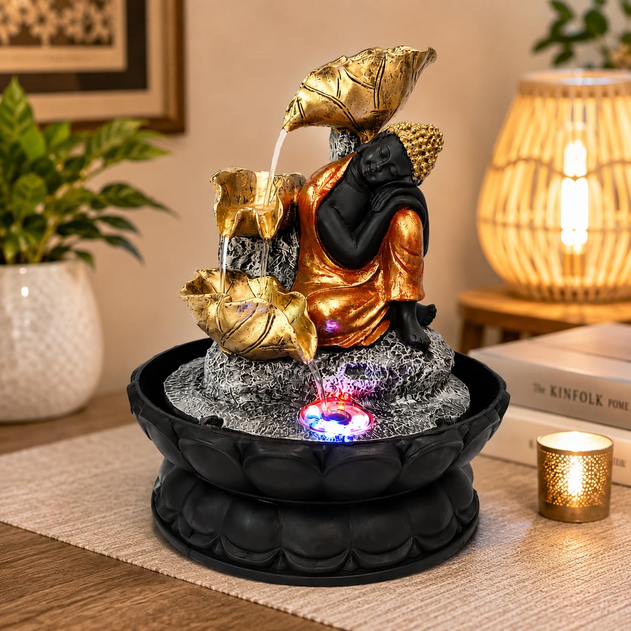 Table Top Water Fountain for Home Decor, Sleeping Buddha | Modern Waterfall Design, Quiet Pump, Premium Finish, Stress-Relieving Décor, Easy Maintenance-image-47