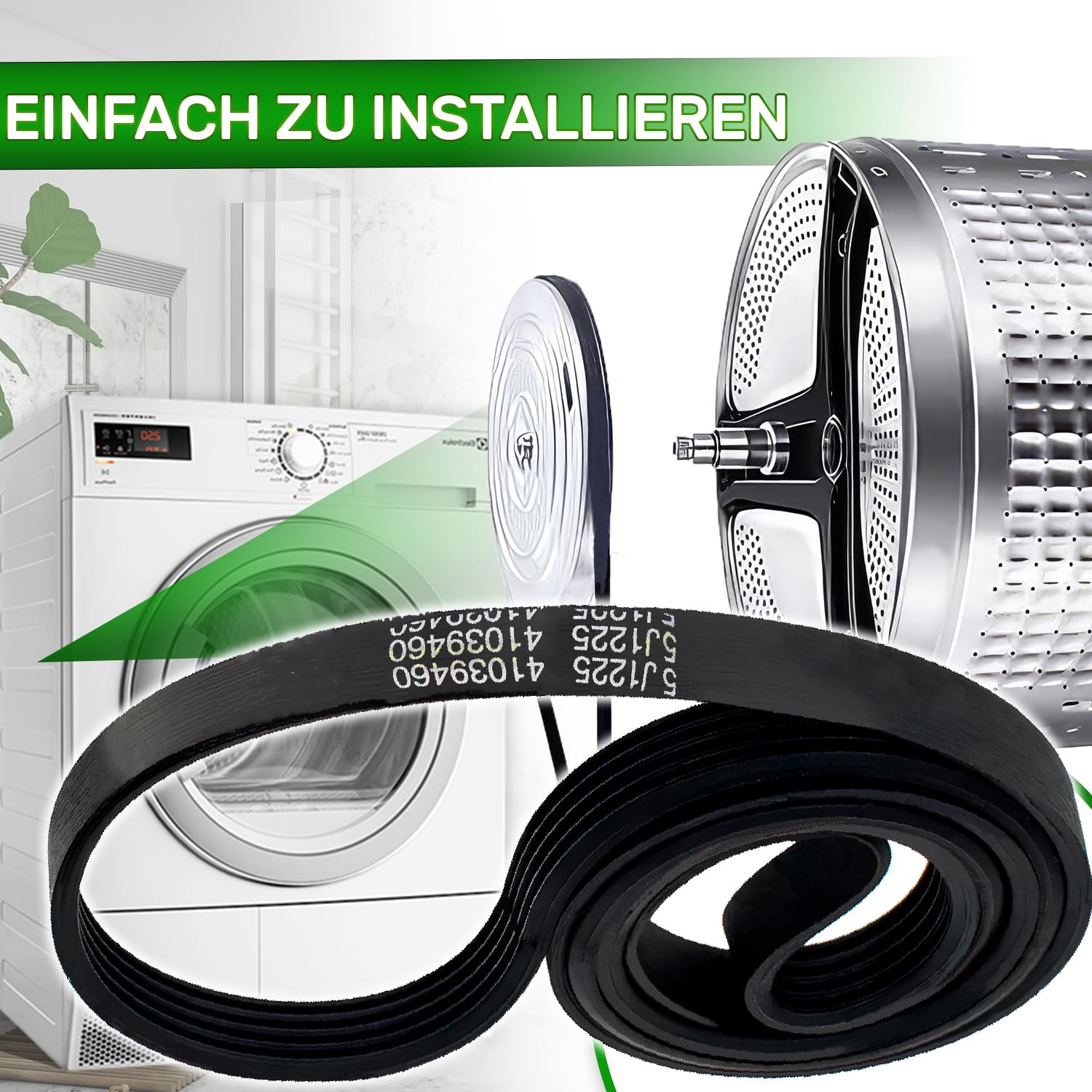 Cinghia Lavatrice Poly-V 1225 J5 ONIX TECH - Ricambio Originale Per Candy, Hoover, Gorenje