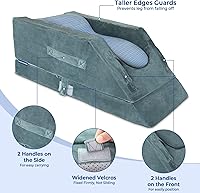 Vista 8 de KingPavonini Almohadas de elevación de piernas ajustables de 4 alturas para después de la cirugía con curva ergonómica, almohada de cuña de espuma