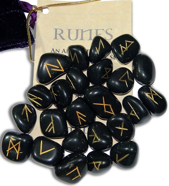 Starlinks Black Agate Gemstone Runes,SLRSBA