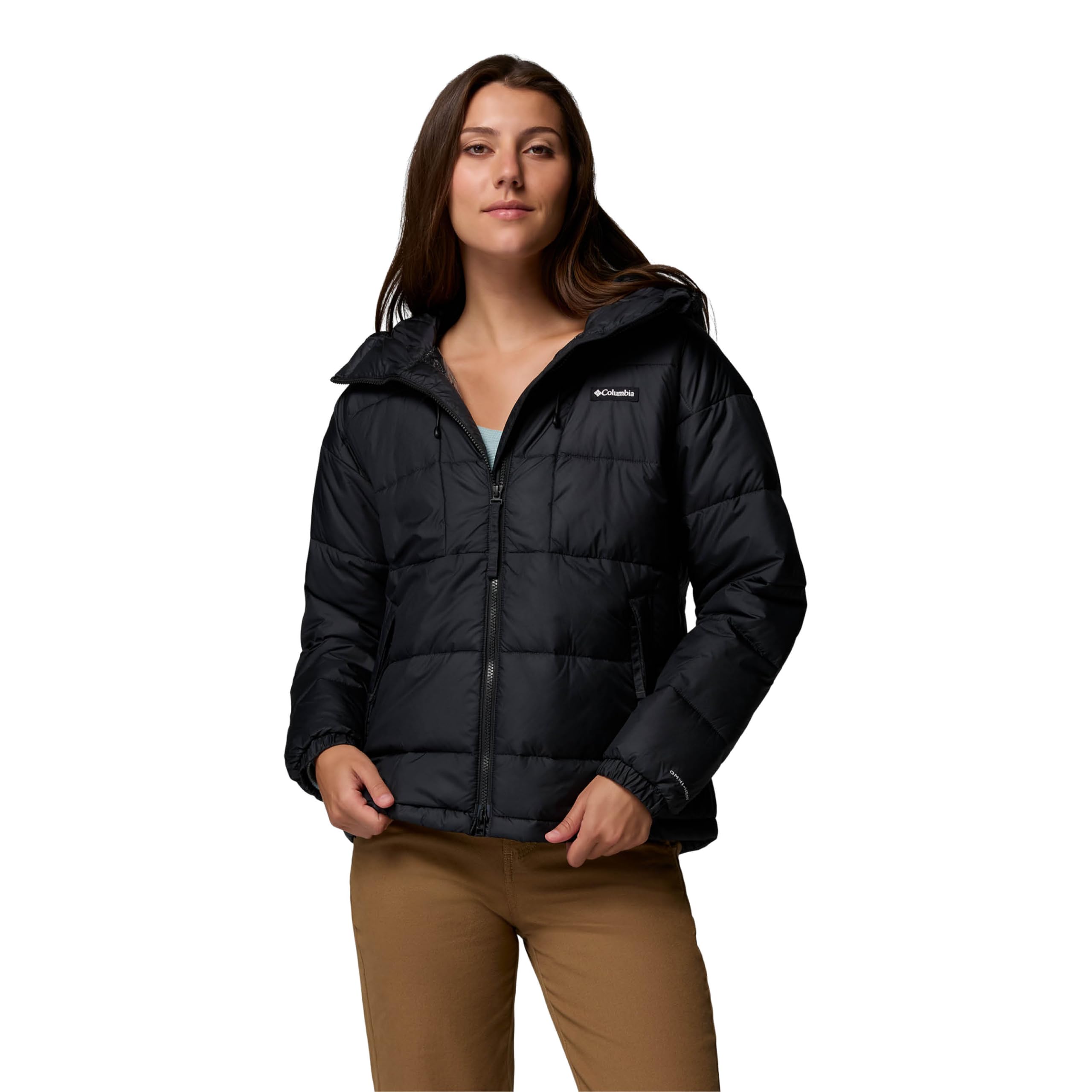 Columbia Women's Pike Lake 3 Hooded Jacket, Hooded Puffer Jacket, Black, Medium