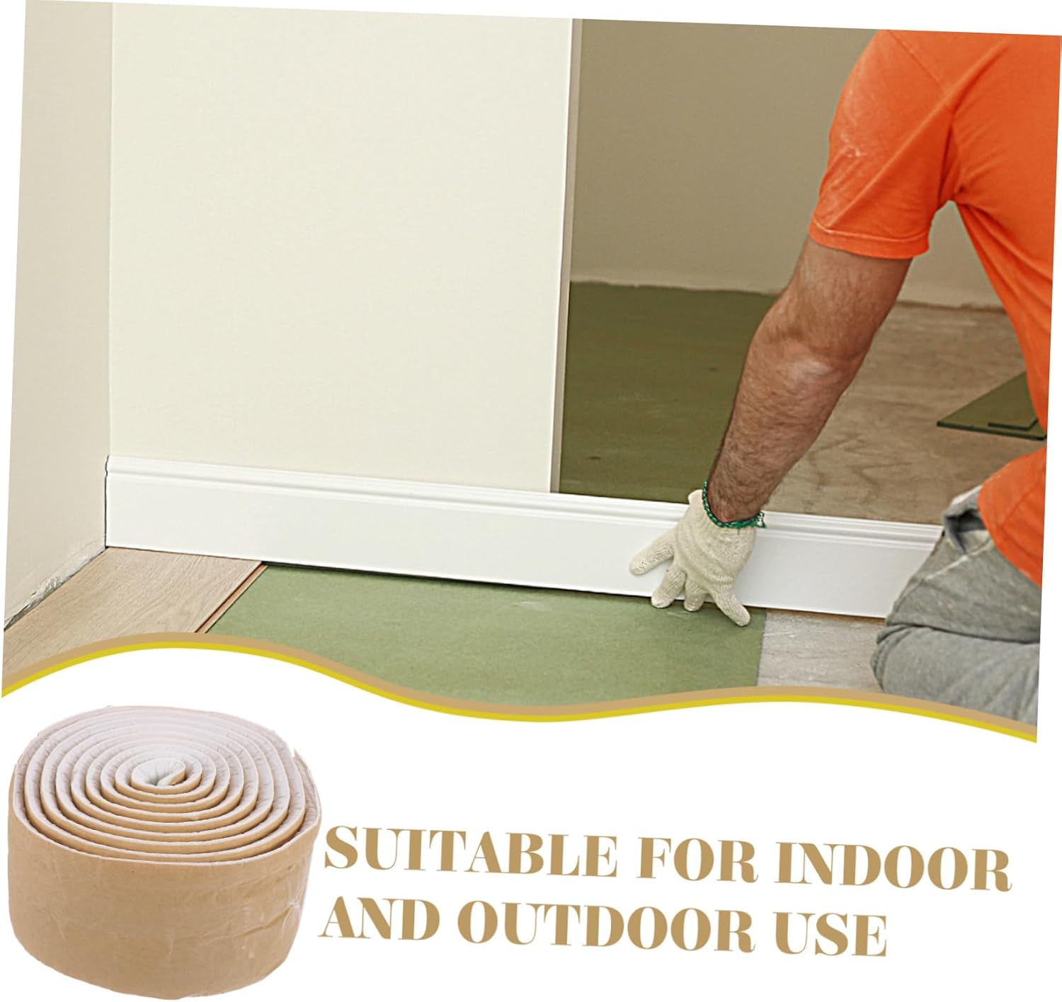 5rolls Wall Decals Peel and Stick Skirting Board for Wall Adhesive Strips