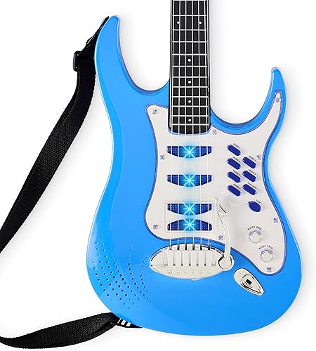 Vista 15 de Best Choice Products Juego de guitarra musical eléctrica para niños, kit de inicio de guitarra de juguete con 6 canciones de demostración, barra