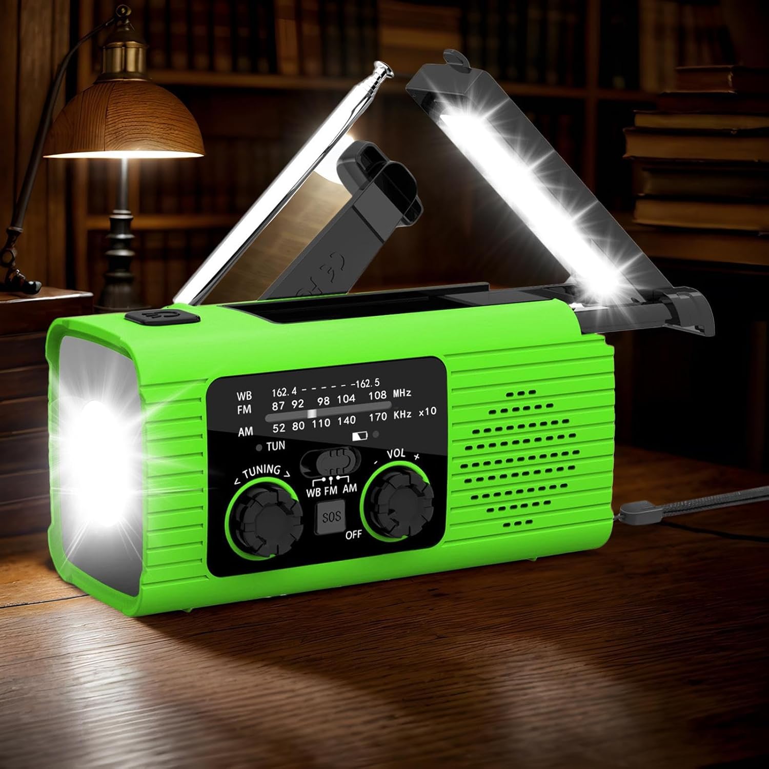 Hand Crank Solar Radio,Solar Emergencyy Hand Crank Weather Radio | 3 Way Charging Weather Power Bank for Travel Long Road Trips Indoor Outdoor Camping