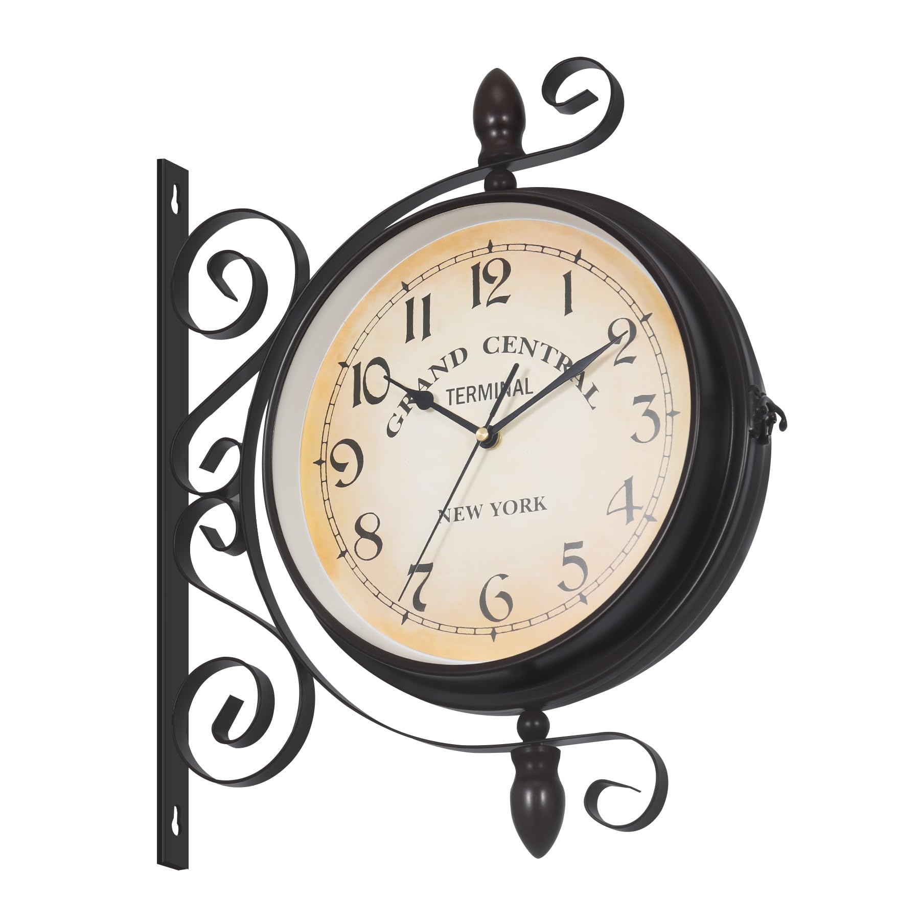 Horloge de gare double face H-YEEH café de 44cm pour une décoration murale vintage