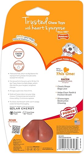 Miniatura 12 de Nylabone Power Chew Classic Bone Chew Toy for Dogs, Durable Dog Toys for Aggressive Chewers, Bacon Flavor, MediumWolf - Up to 35 lbs. (1 Count)
