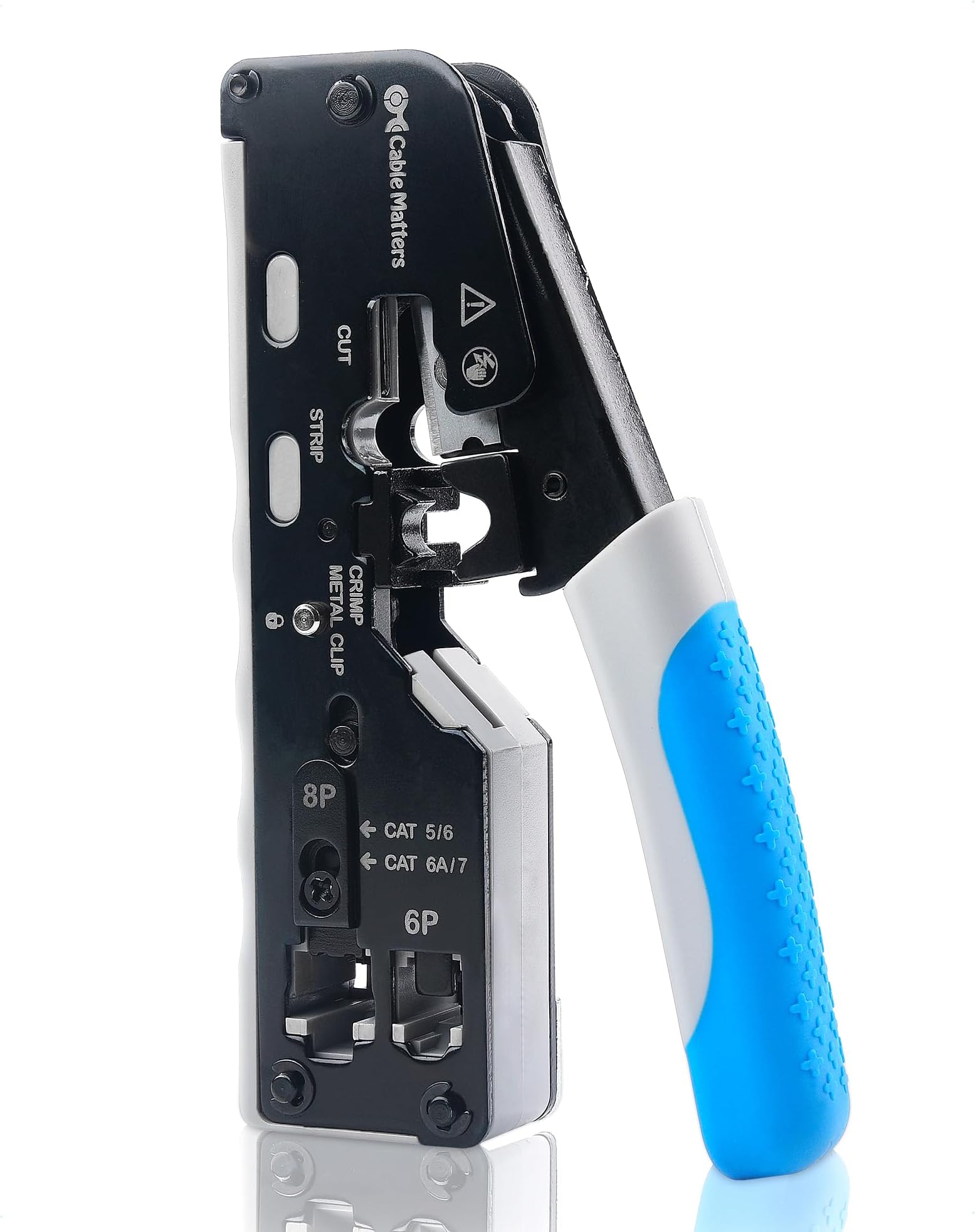 Modular RJ45 Crimping Tool for Shielded Pass Through Connectors