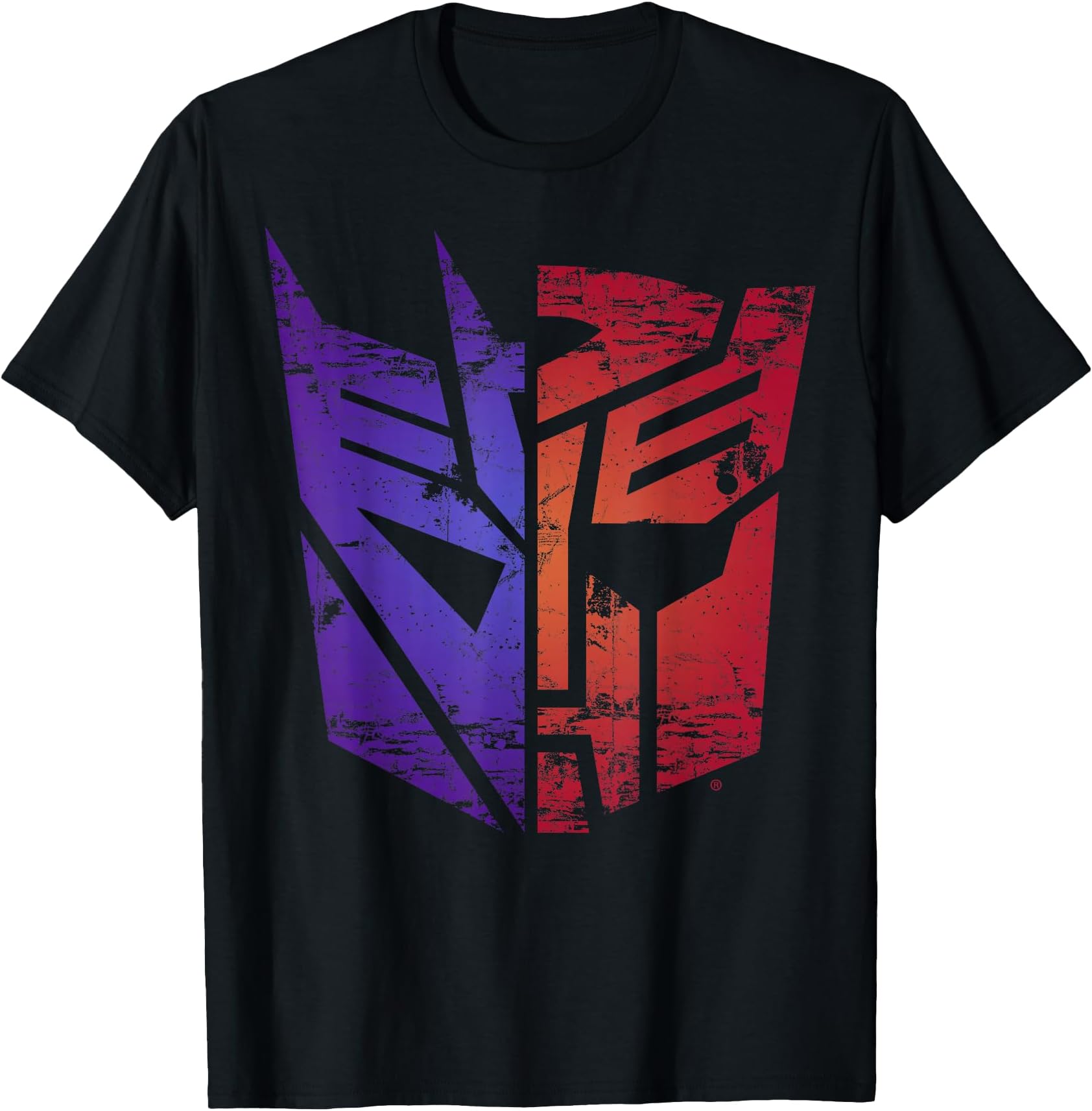 Transformers Decepticon Autobot Distressed Split Logo T-Shirt