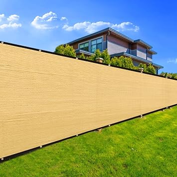 شاشة سياج الخصوصية 8 x 12، 90% انسداد شبكة سياج شديدة التحمل 170 جرامًا للمتر المربع غطاء شبكي للجدار الخارجي والحديقة والفناء الخلفي وكابل وسحاب متضمن رمل - نحن نصنع حجمًا مخصصًا