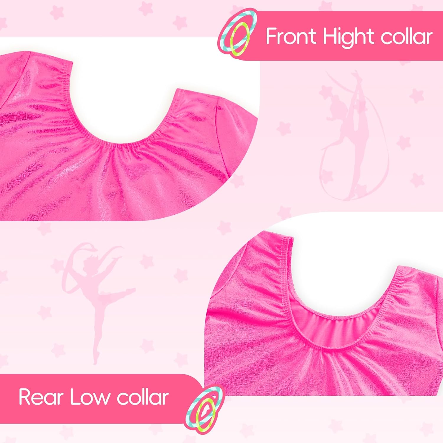 Long Sleeve Leotards for Girls with Sparkly Shorts, 4D Stretch Ballet Dance Gymnastics Tumbling Wear,Sizes 2-12T - Image 3